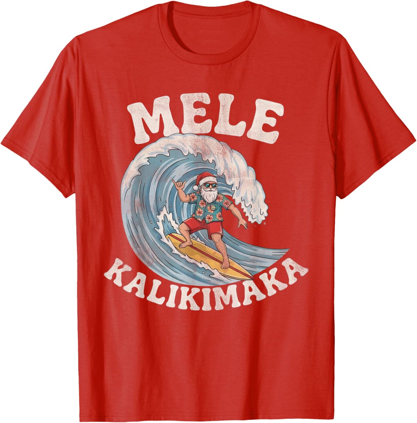 Mele Kalikimaka Santa Surfing Hawaii Christmas