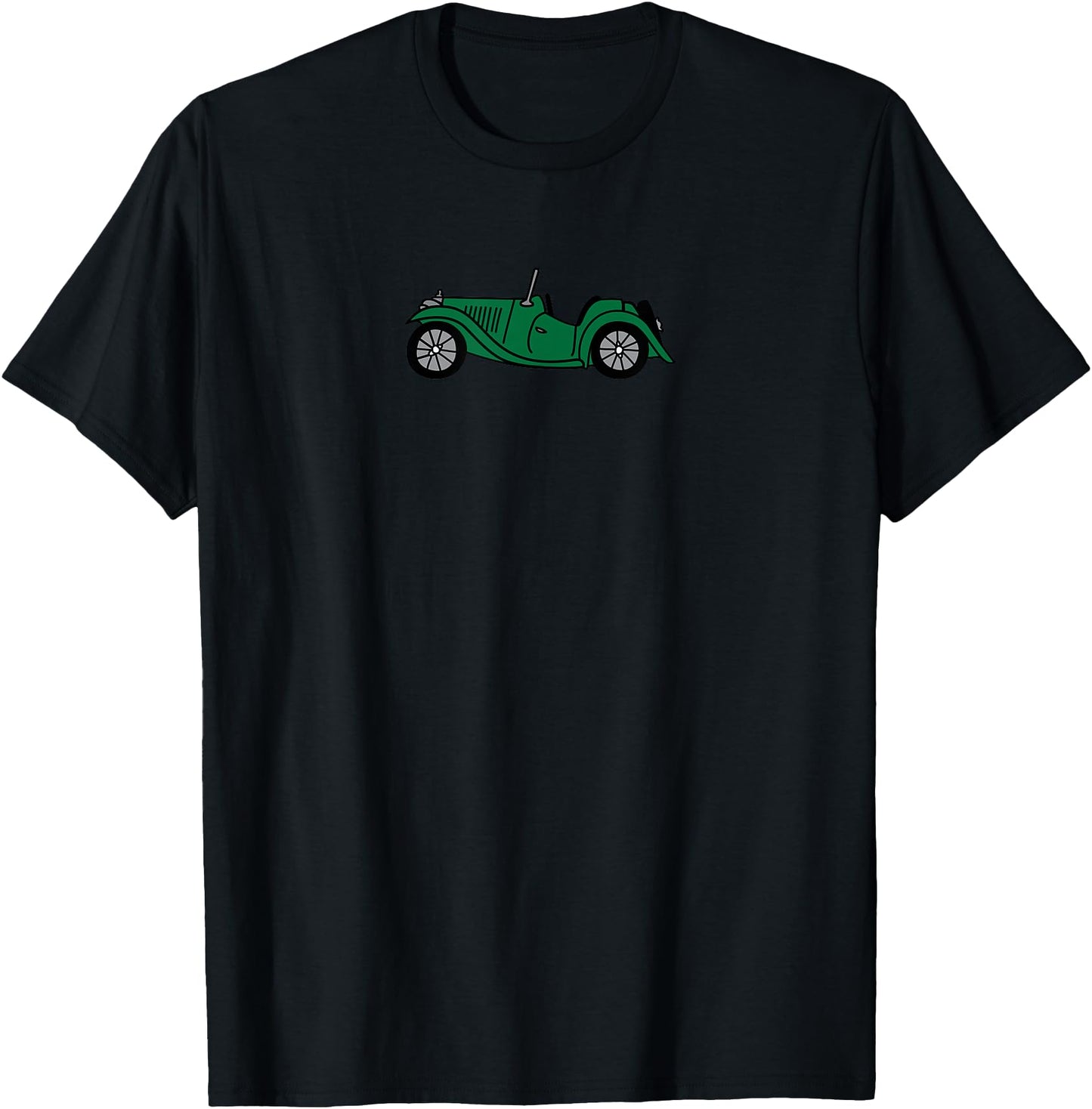 MGTC MG TC Green Antique Classic Cartoon