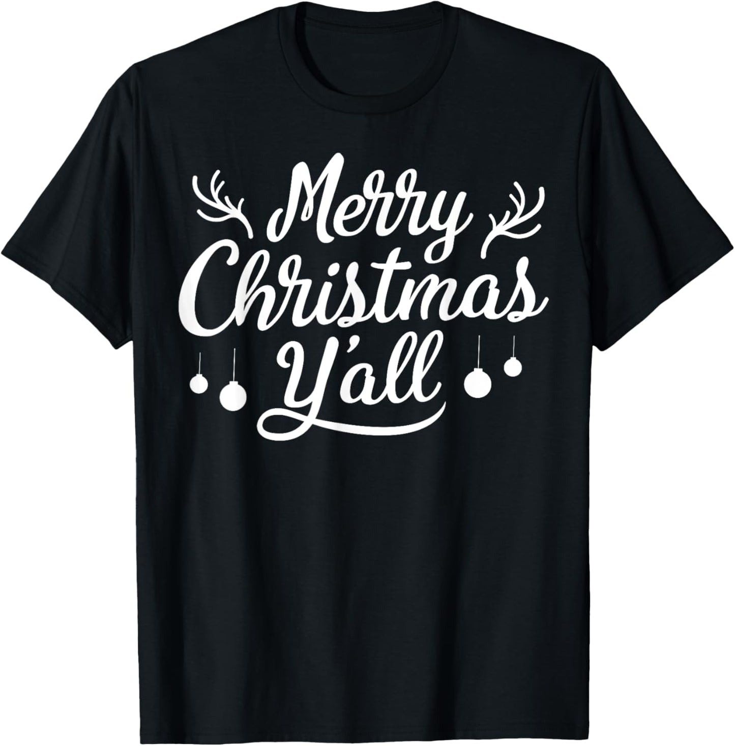 Merry Christmas Y'all T shirt Women girls Xmas Holiday Tee