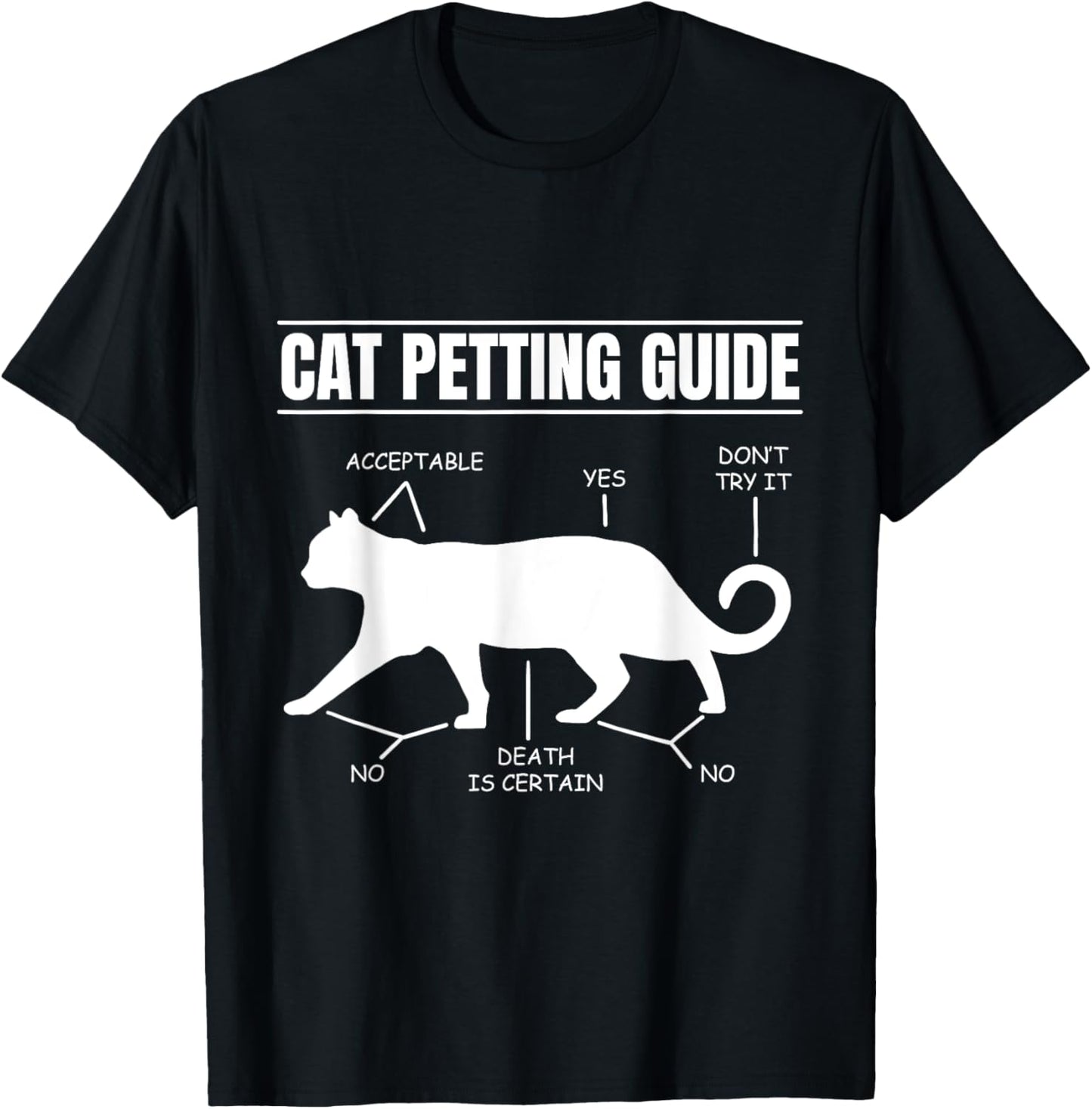 Cat Petting Guide Kitten Lover Funny Feline Pet Owner Men Women Girls Kids T-Shirt