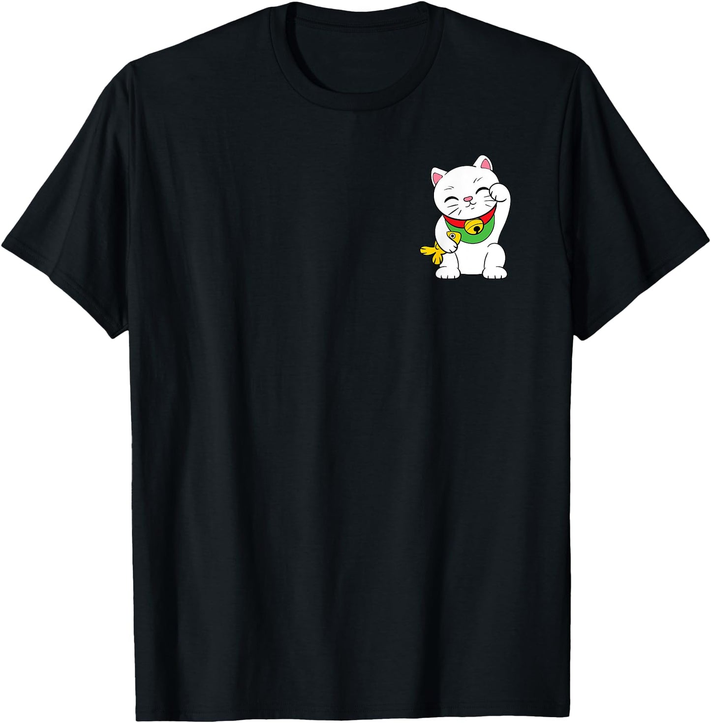 So Kakkoii Cute Maneki Neko Japanese Lucky Cat Unisex-Adults Black Cotton Polyester
