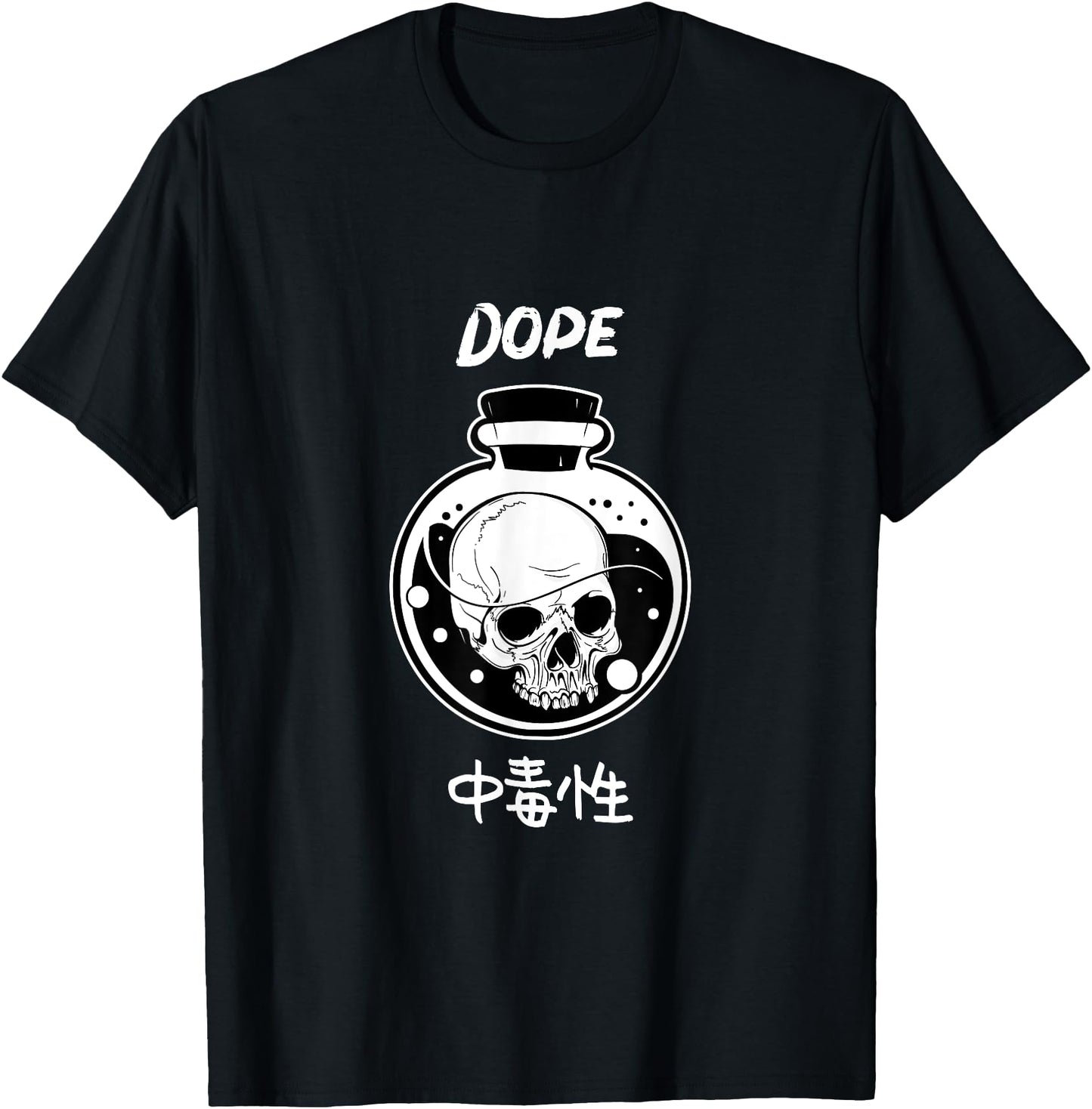 Japanese harajuku lovers t shirt Skull Dope kanji addictive