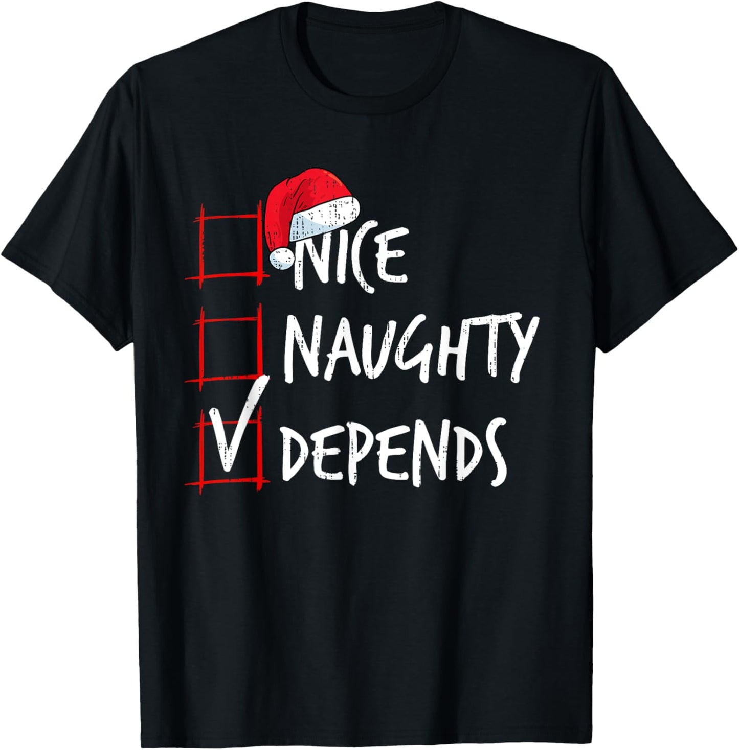 Nice Naughty Depends Christmas List Santa Costume Xmas