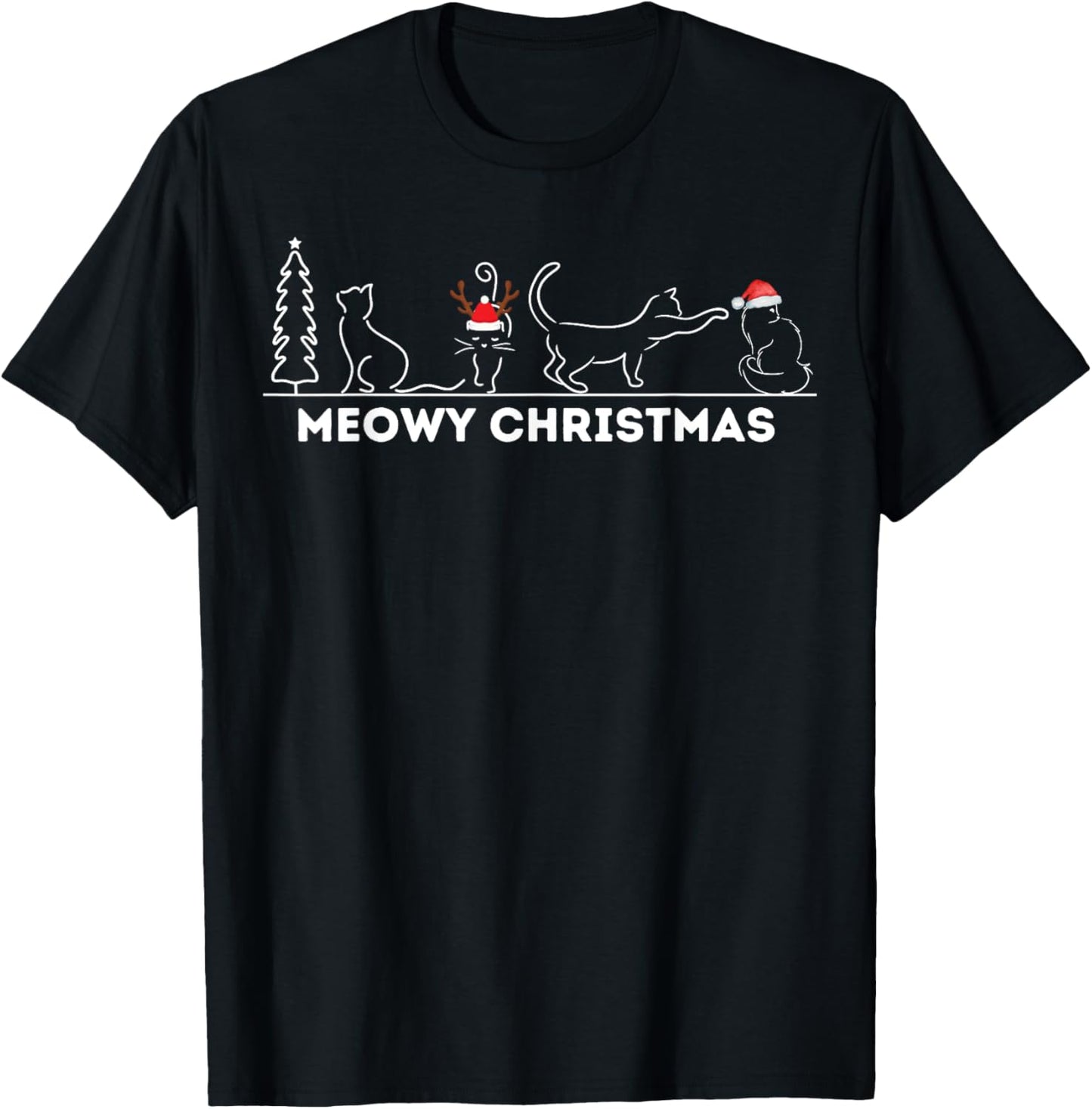 Meowy Catmas Cat Christmas Cute Kitten Cats Santa Hat Xmas