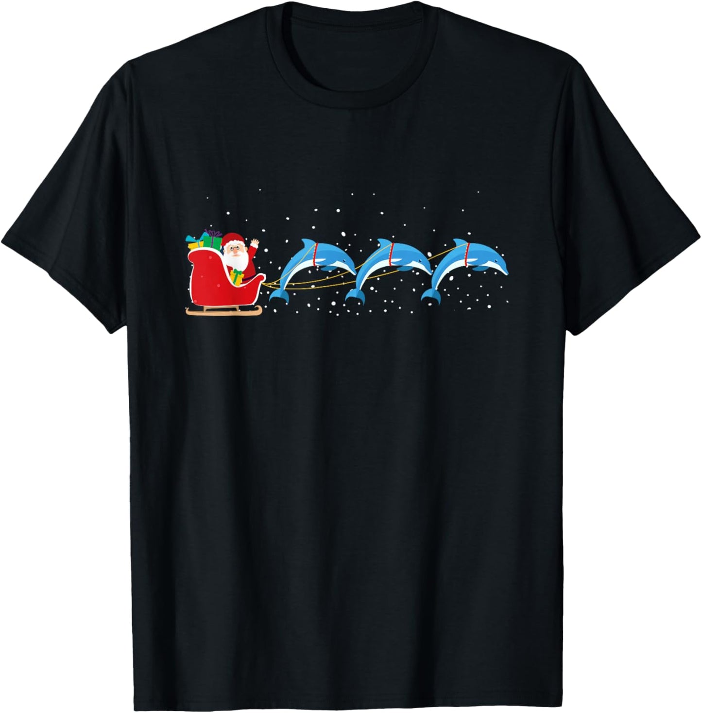 Dophin Santa Christmas Sleigh - Funny Dophin Xmas