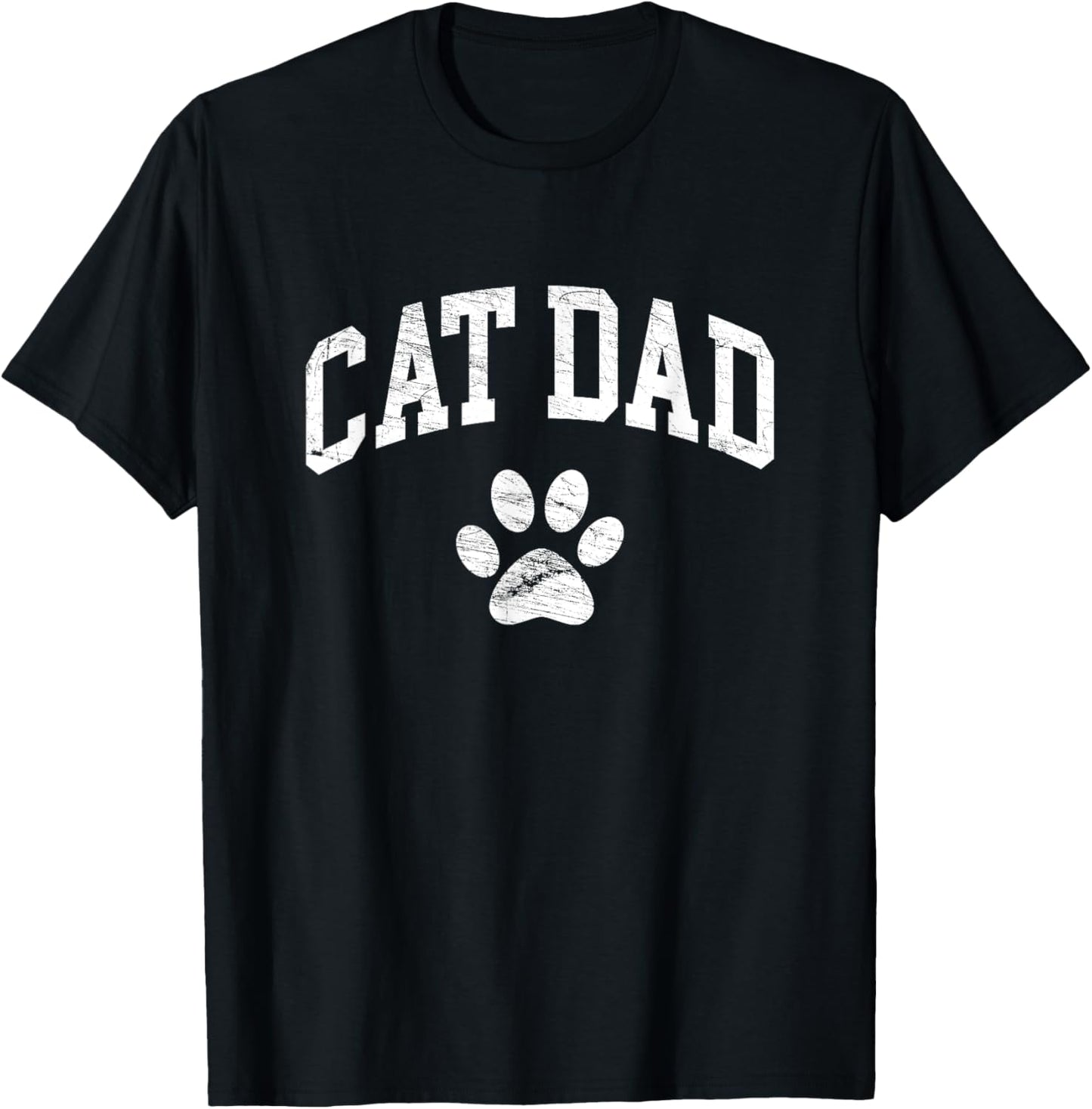 Cat Dad - Vintage Distressed Design - Funny Cat Paw Men Women Kids T-Shirt