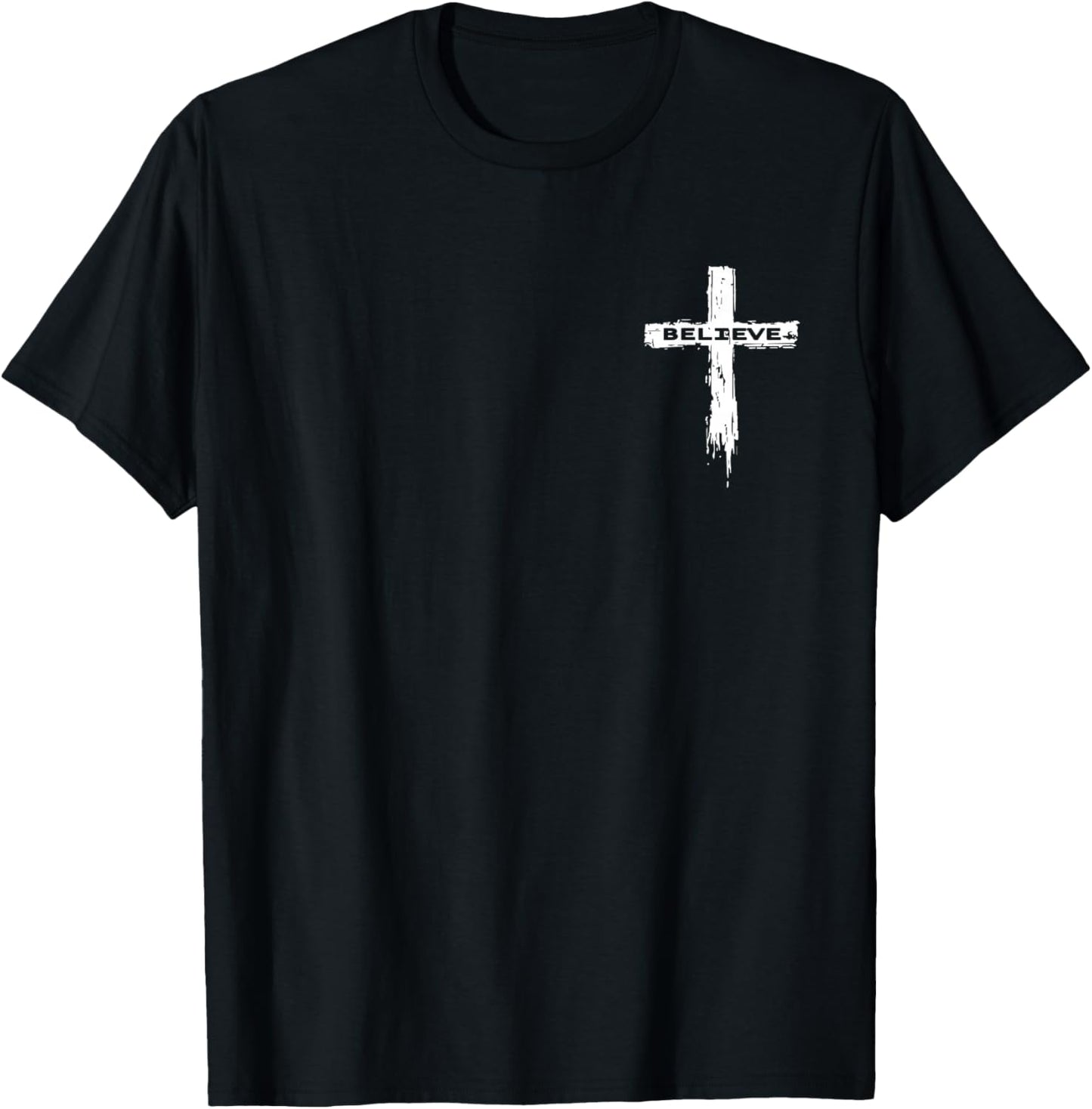 Christian Cross Religious Believe Graphic T-Shirt - Unisex-Adults, Unisex-Kids, Girls - Black - Short Sleeve - Small - Modern - Graphic