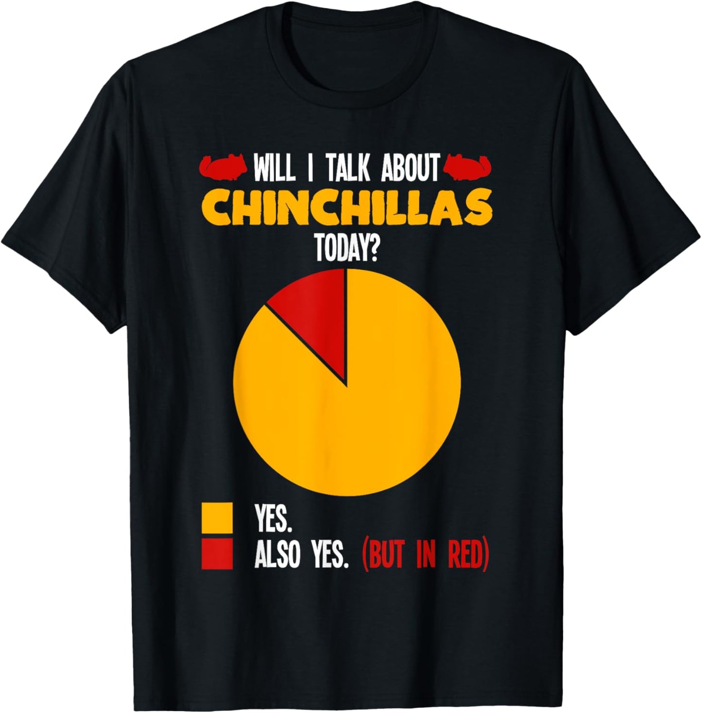 Chinchillas Pie Chart Rodent Animal Lover T-Shirt