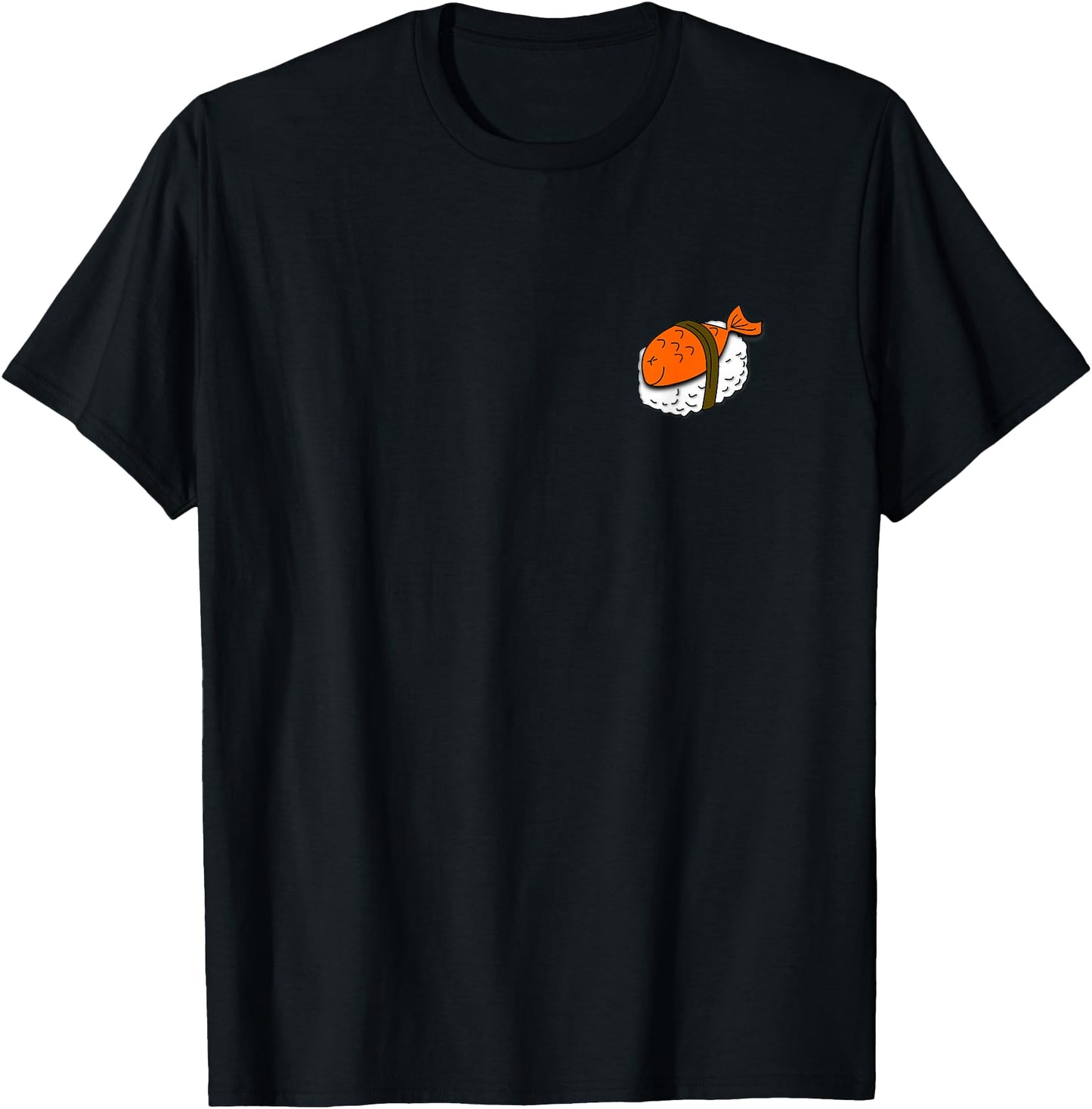 Cute Japanese Fish for Sushi on Left Chest, Nigiri Sushi