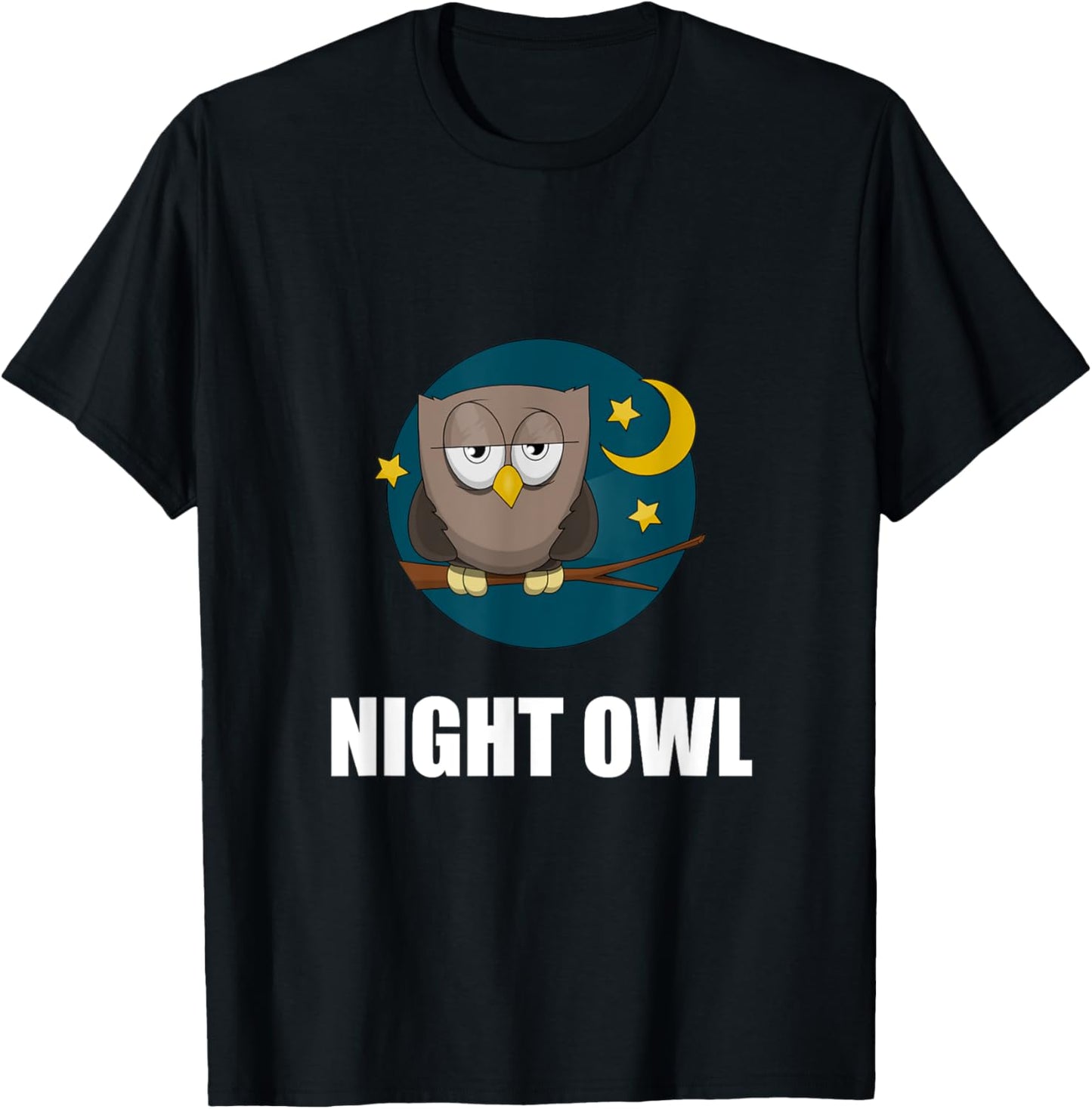 Night Owl Moon Cartoon Funny T-Shirt