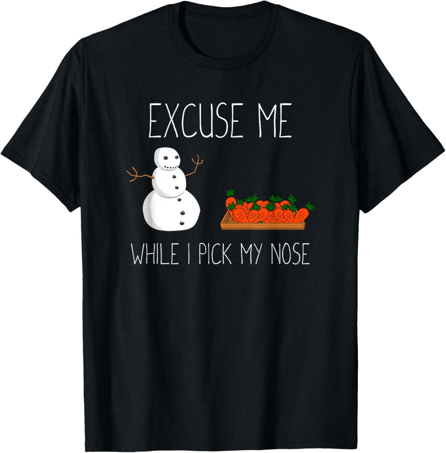 Snowman Picking Nose. Funny Christmas Pun. Boys Men Xmas