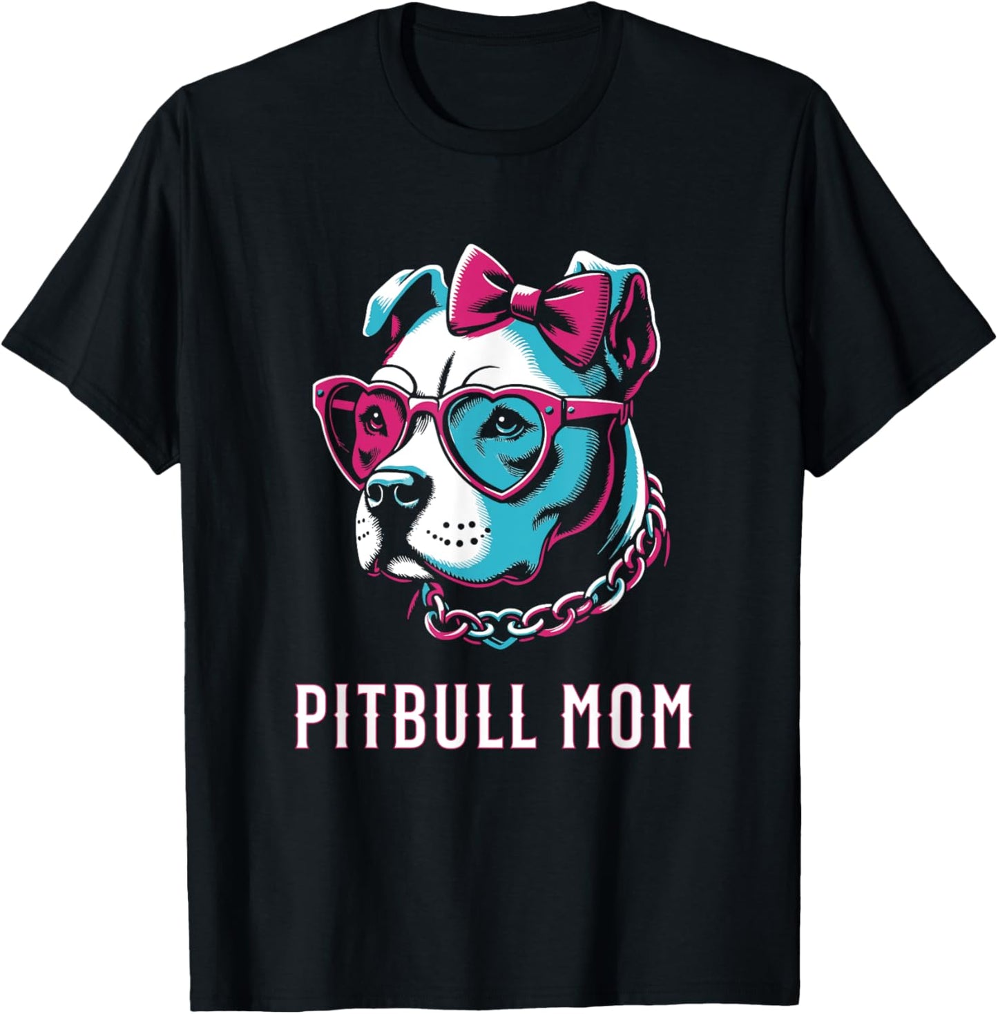 American Pitbull Terrier Mom Dog Heart Graphic Design T-Shirt