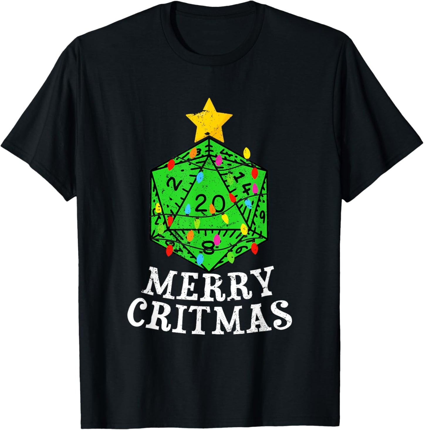 Merry Critmas D20 RPG Christmas Tree RPG Gamer Gaming Xmas