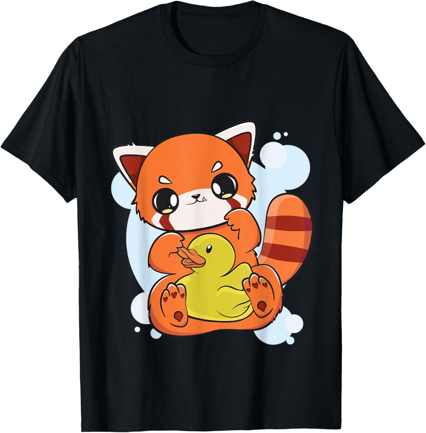 Cute Red Panda With Yellow Duck Toy Chibi Anime Otaku