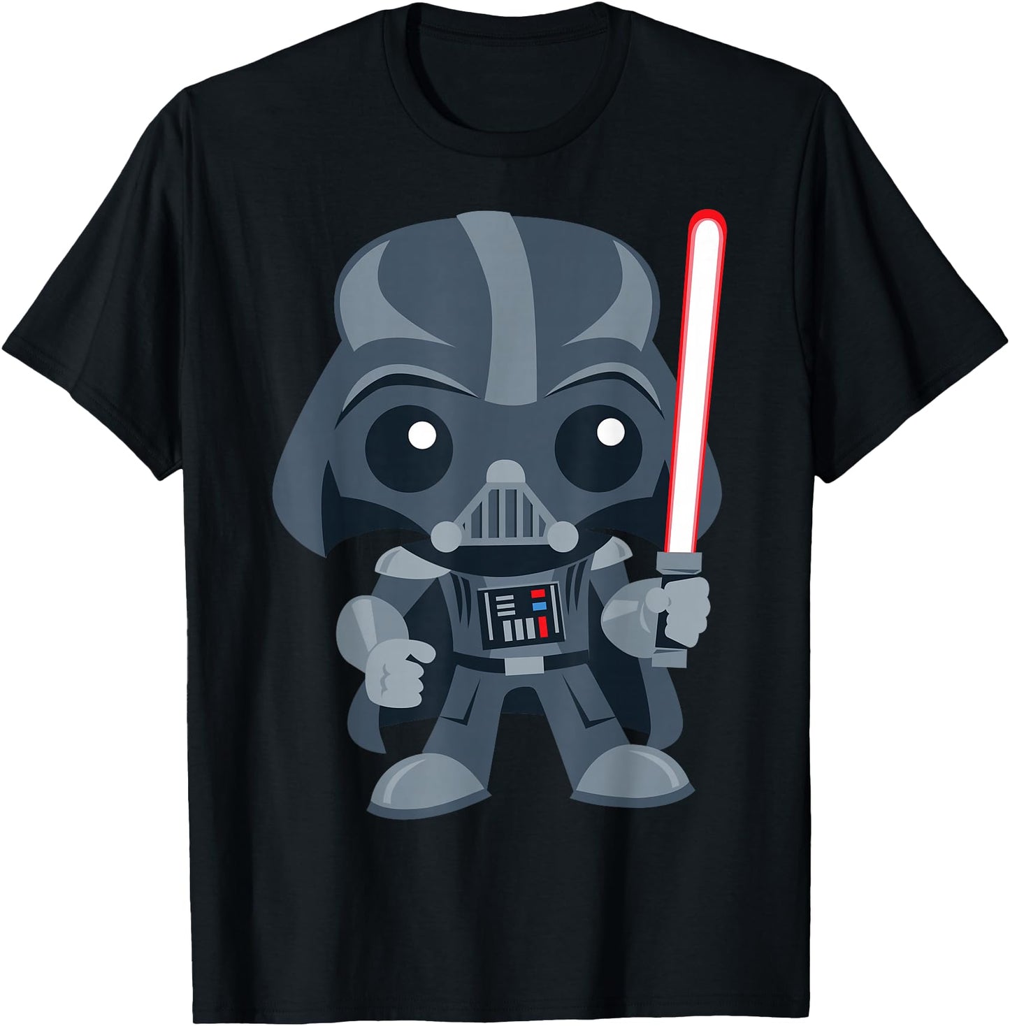 Star Wars Cute Darth Vader and Cartoon Saber Graphic T-Shirt