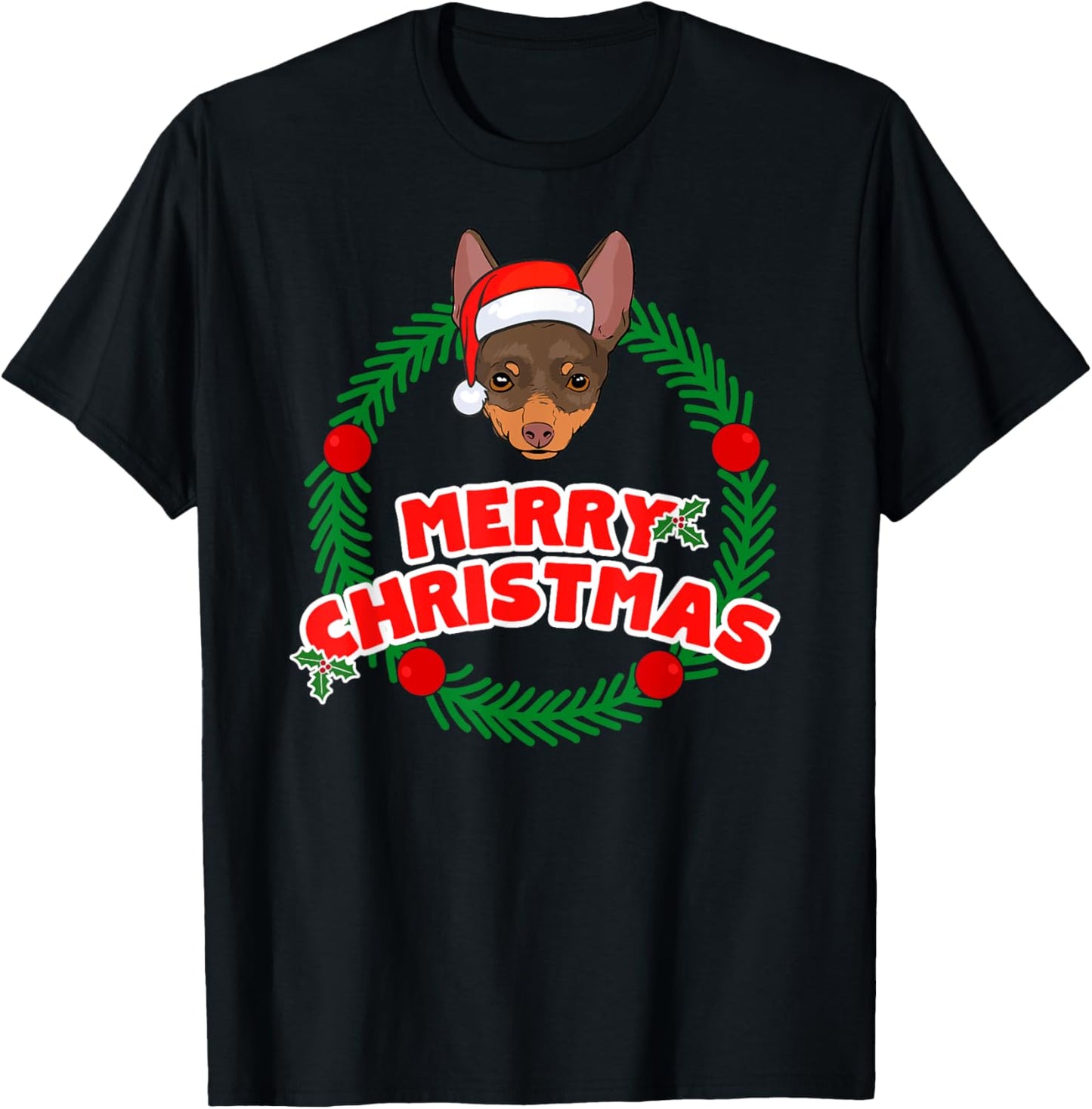 Funny Prague Ratter Dog Christmas T-Shirt Xmas Tee T-Shirt for Men Women Kids