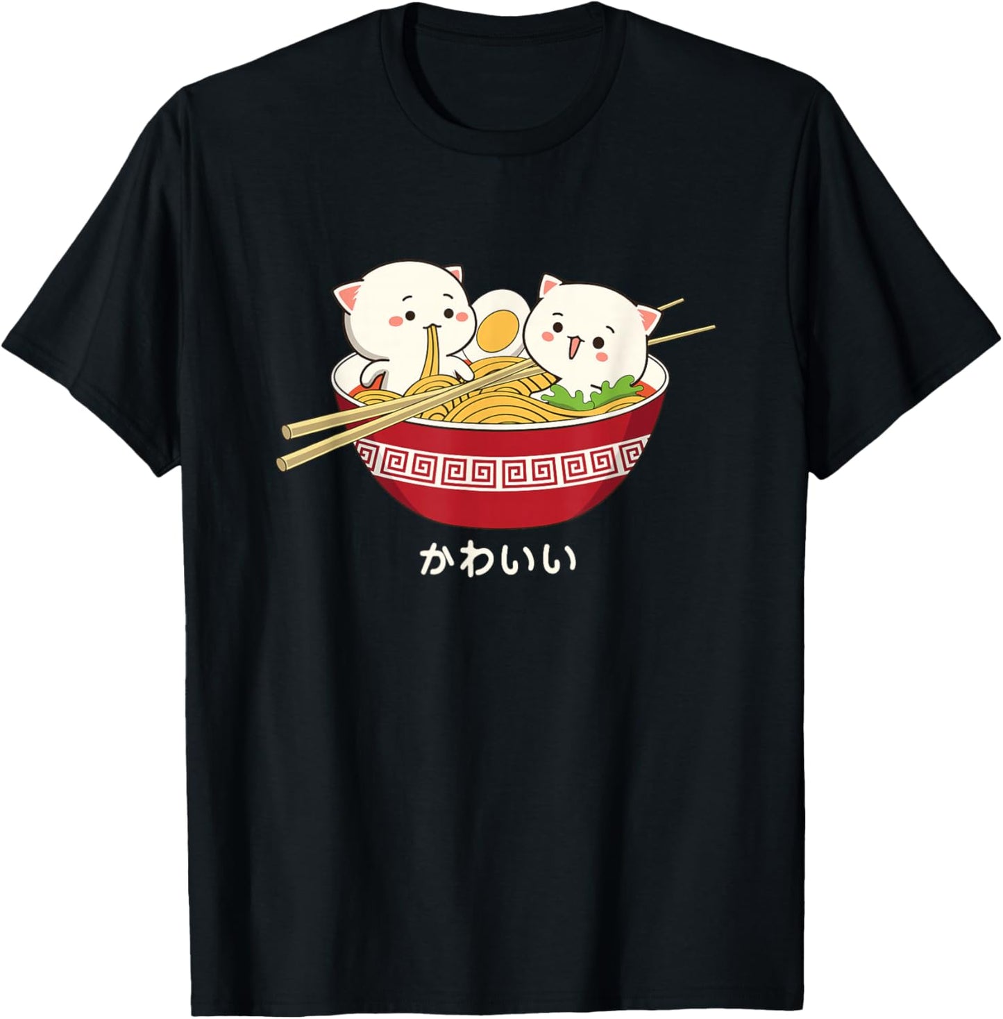 Kawaii Cat Japanese Tokyo Anime Cat Ramen T-Shirt