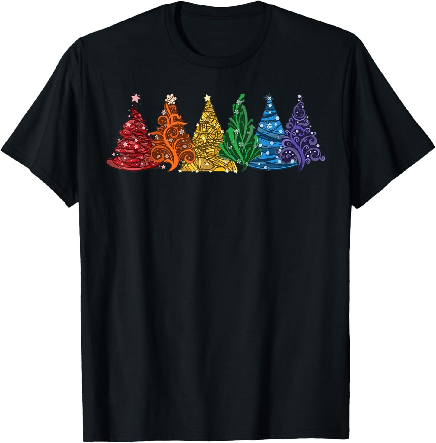 Cute Rainbow Christmas Trees Pajama Xmas Vibes December