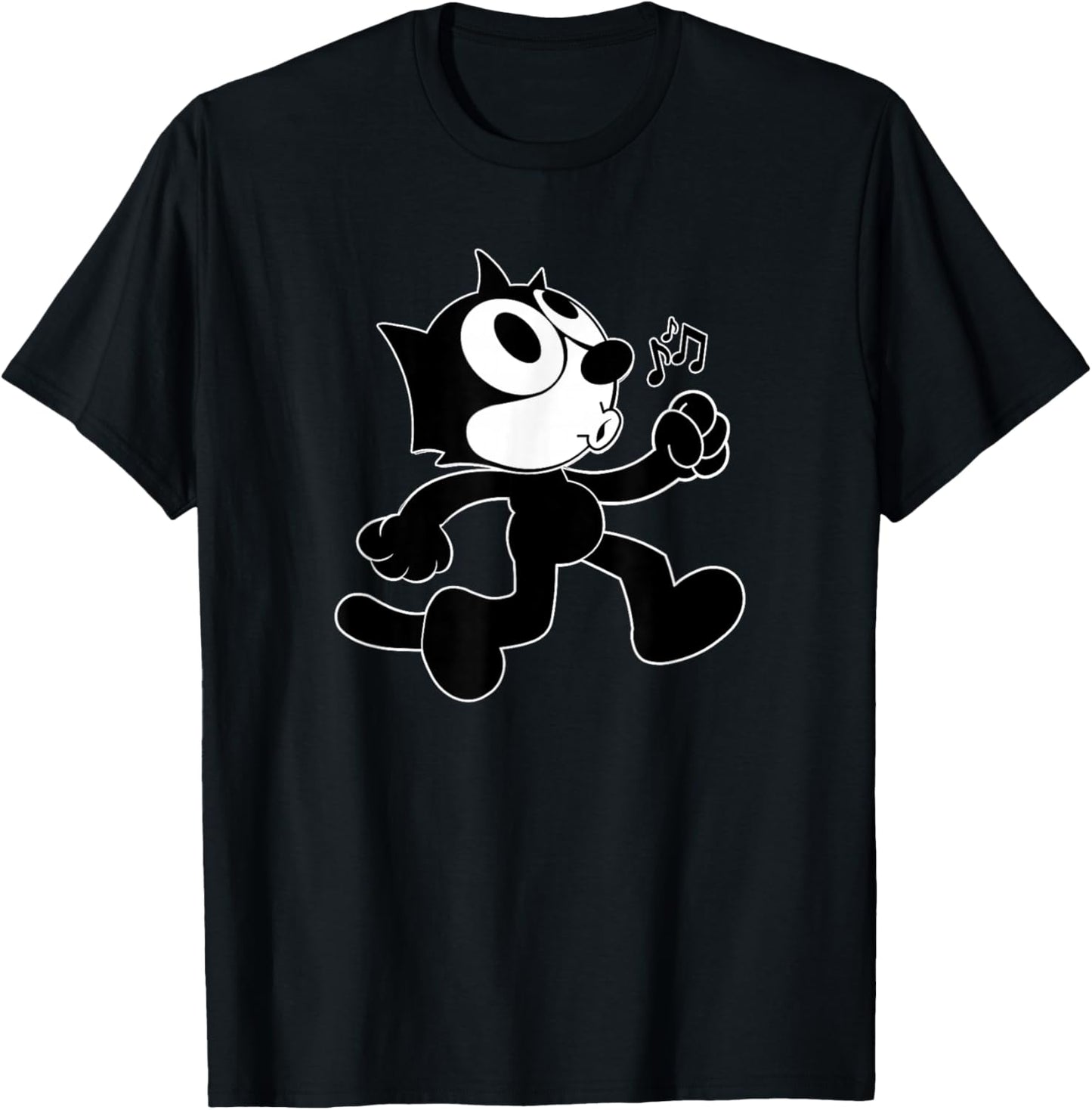 Felix Cartoon Whistling and Walking Music Notes Felix Tee
