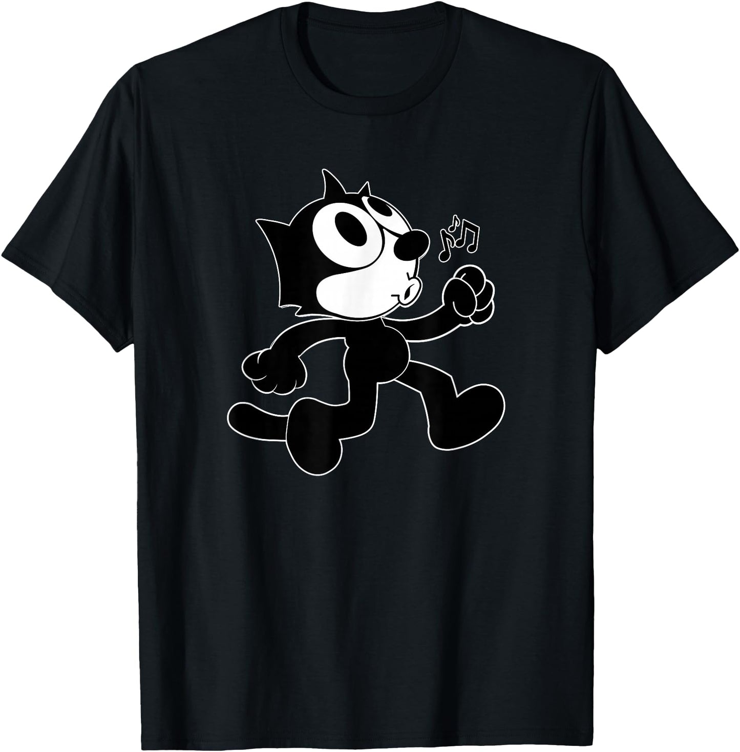 Felix Cartoon Whistling and Walking Music Notes Felix Tee