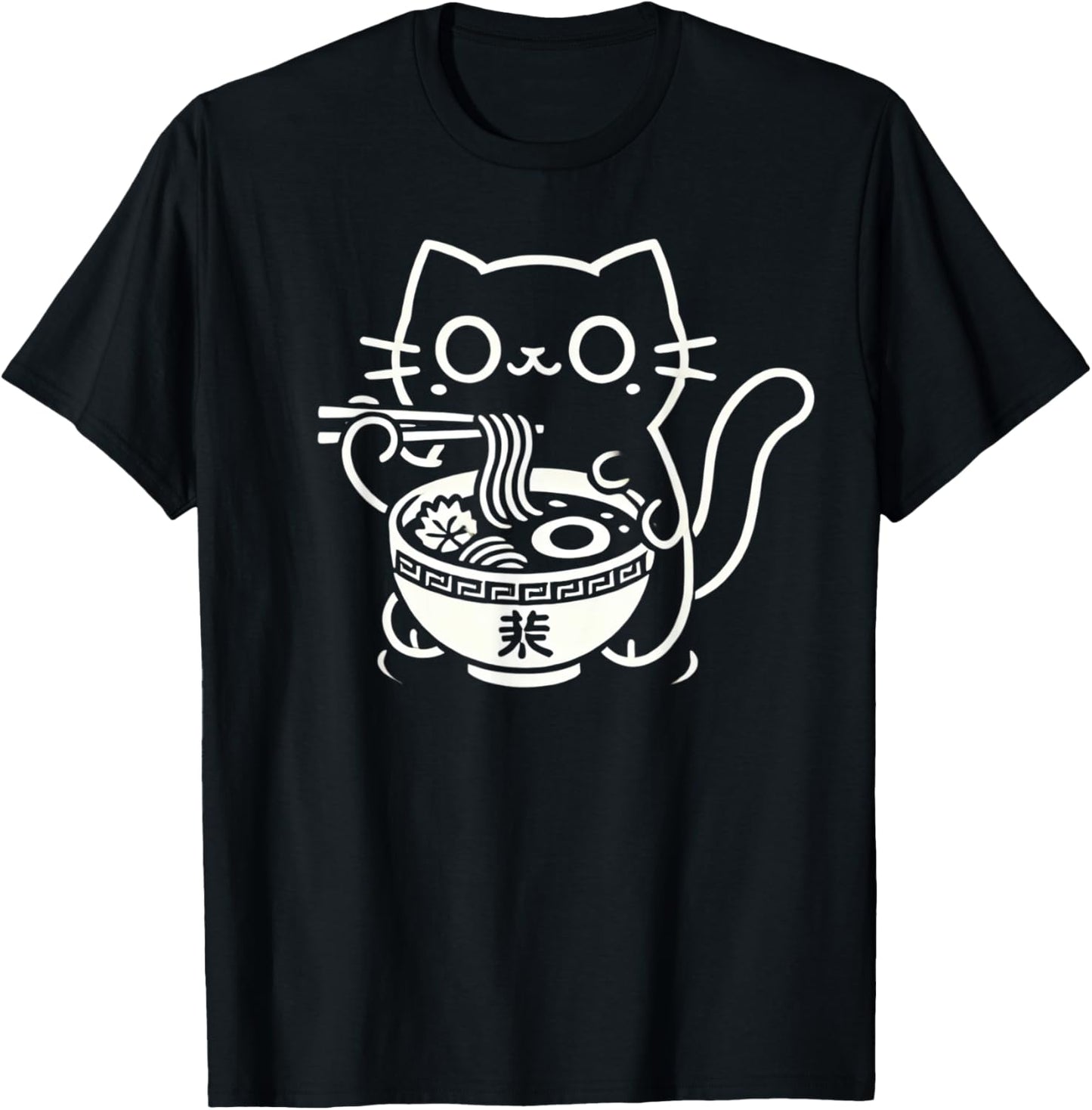 Kawaii Cat Eating Ramen Noodles Anime