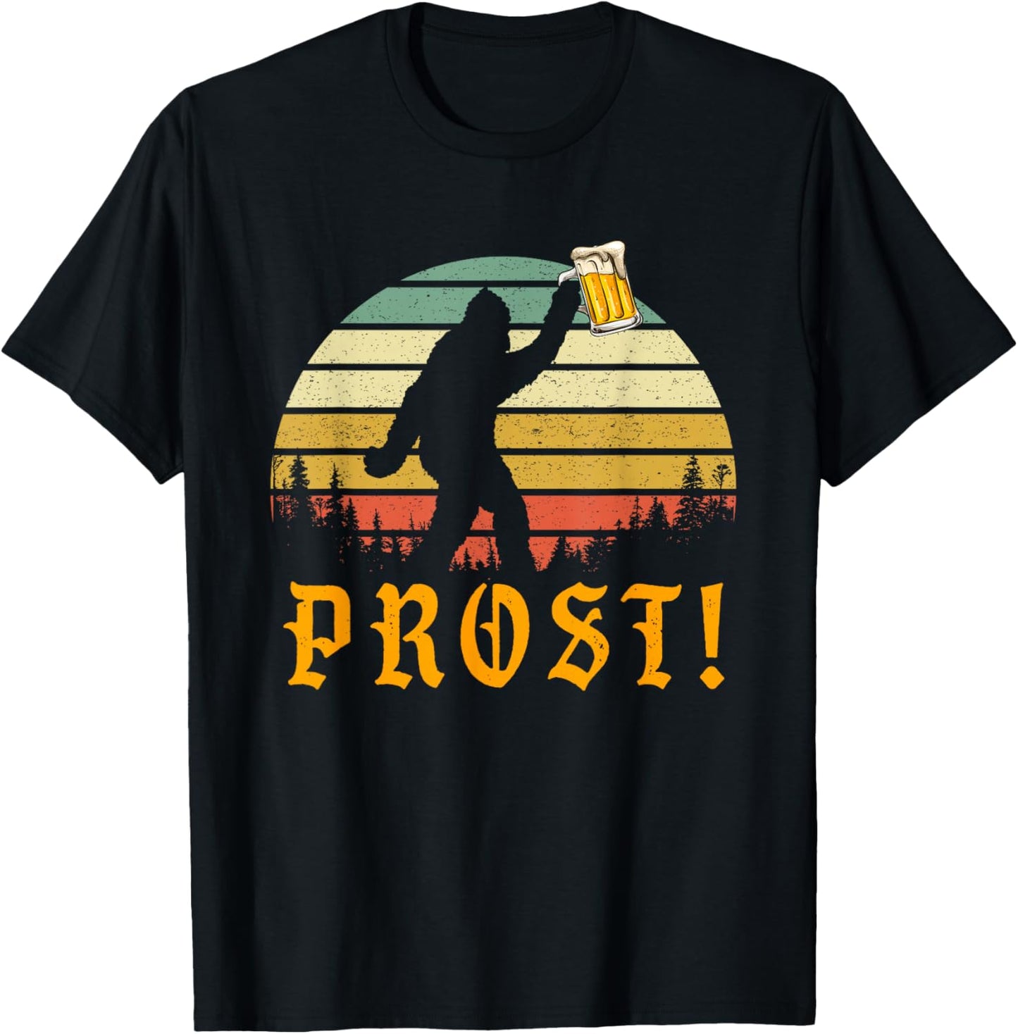 Vintage PROST! Bigfoot Yeti Drinking Beer German Oktoberfest