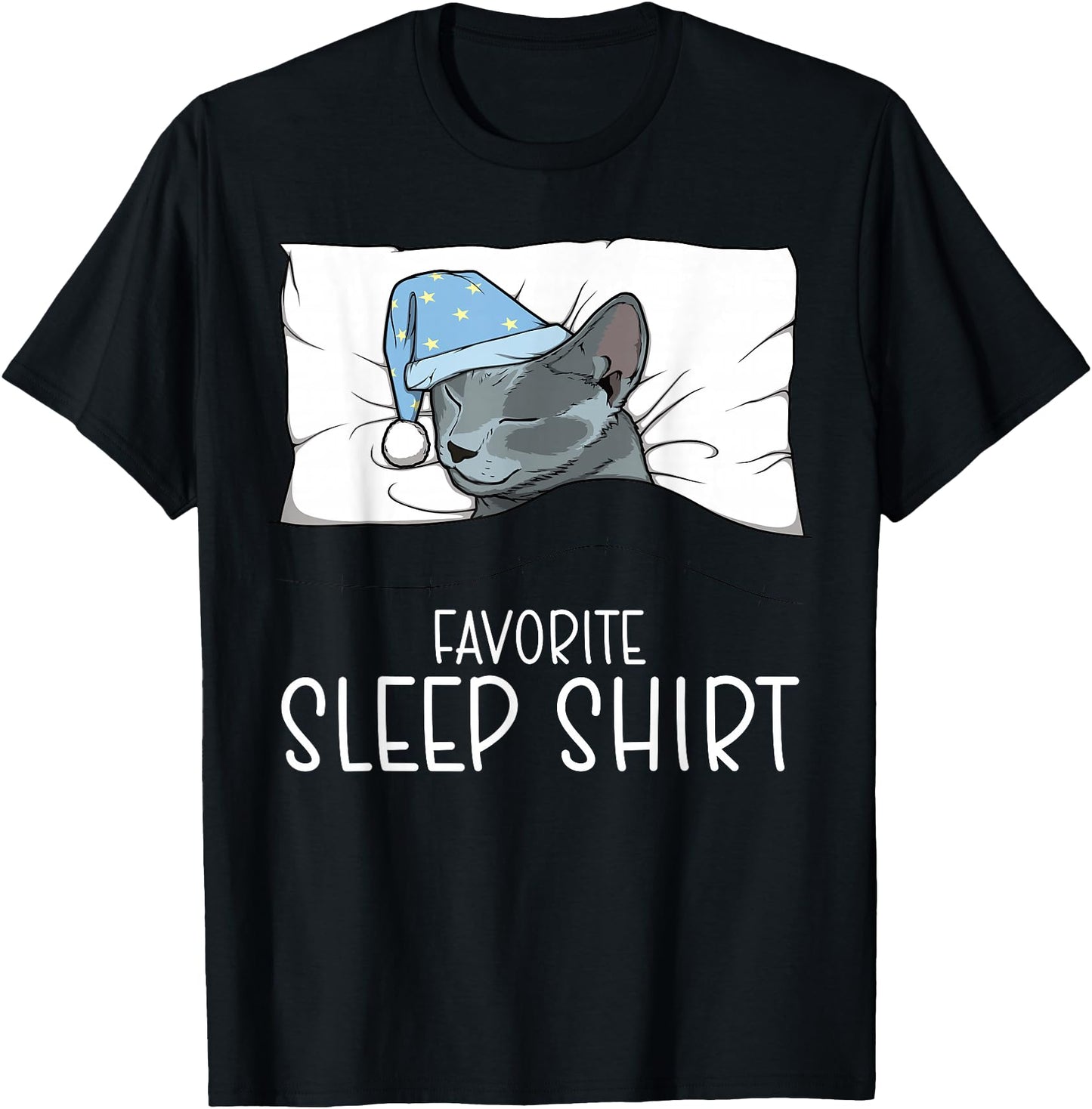 Favorite Sleep Shirt Russian Blue Cat, Napping Cat Pajama