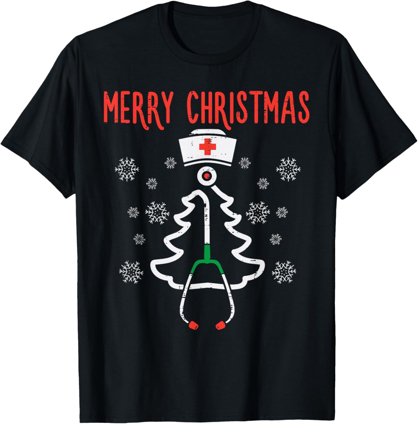 Merry Christmas Xmas Stethoscope Nurse Christmas Scrub Women