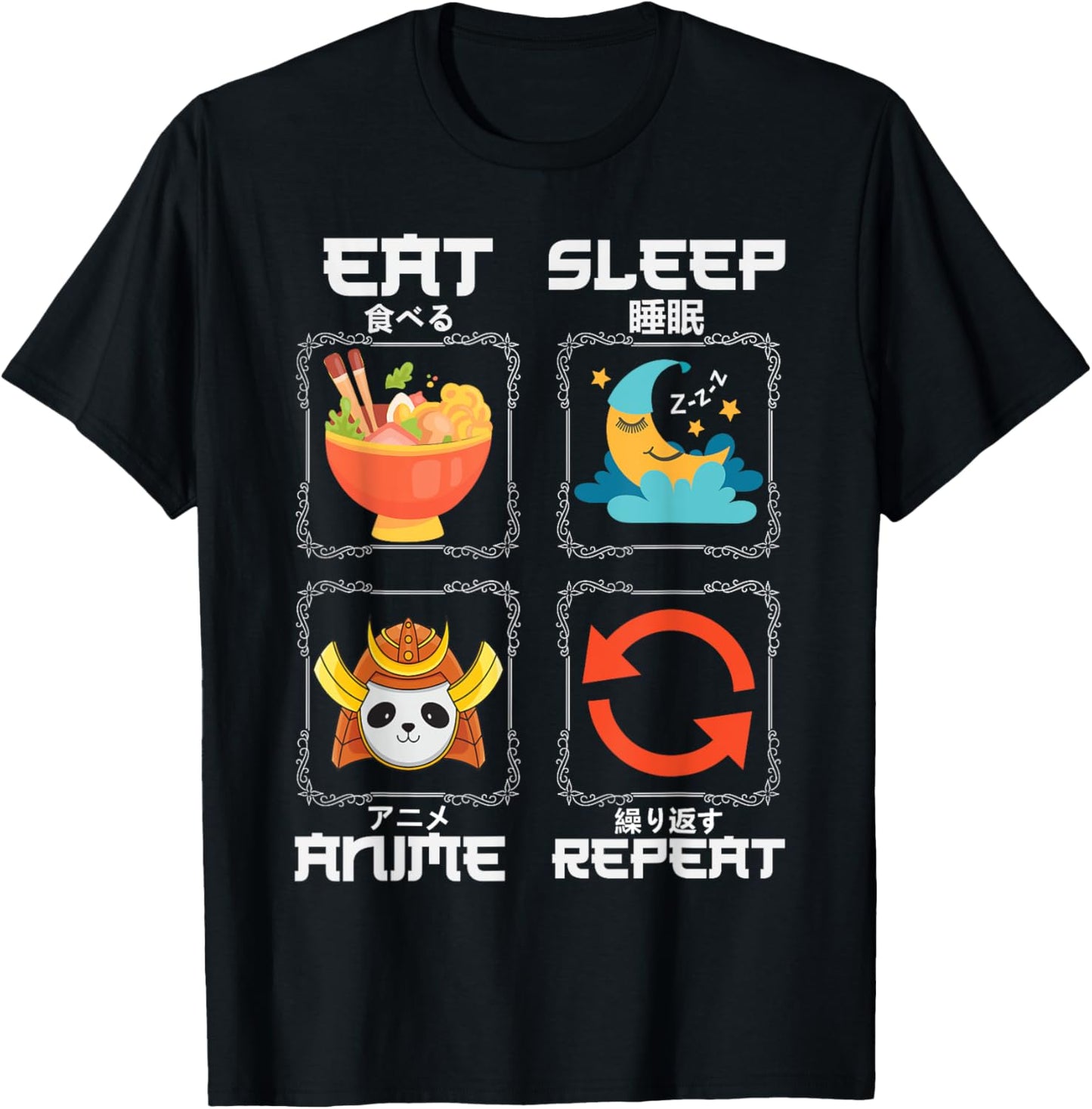 Eat Sleep Anime Repeat Graphic For Anime Fans