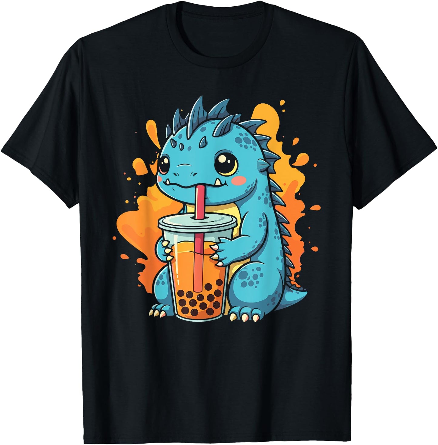 Funny Baby Kaiju Drinking Boba Tea Cute Japanese Design