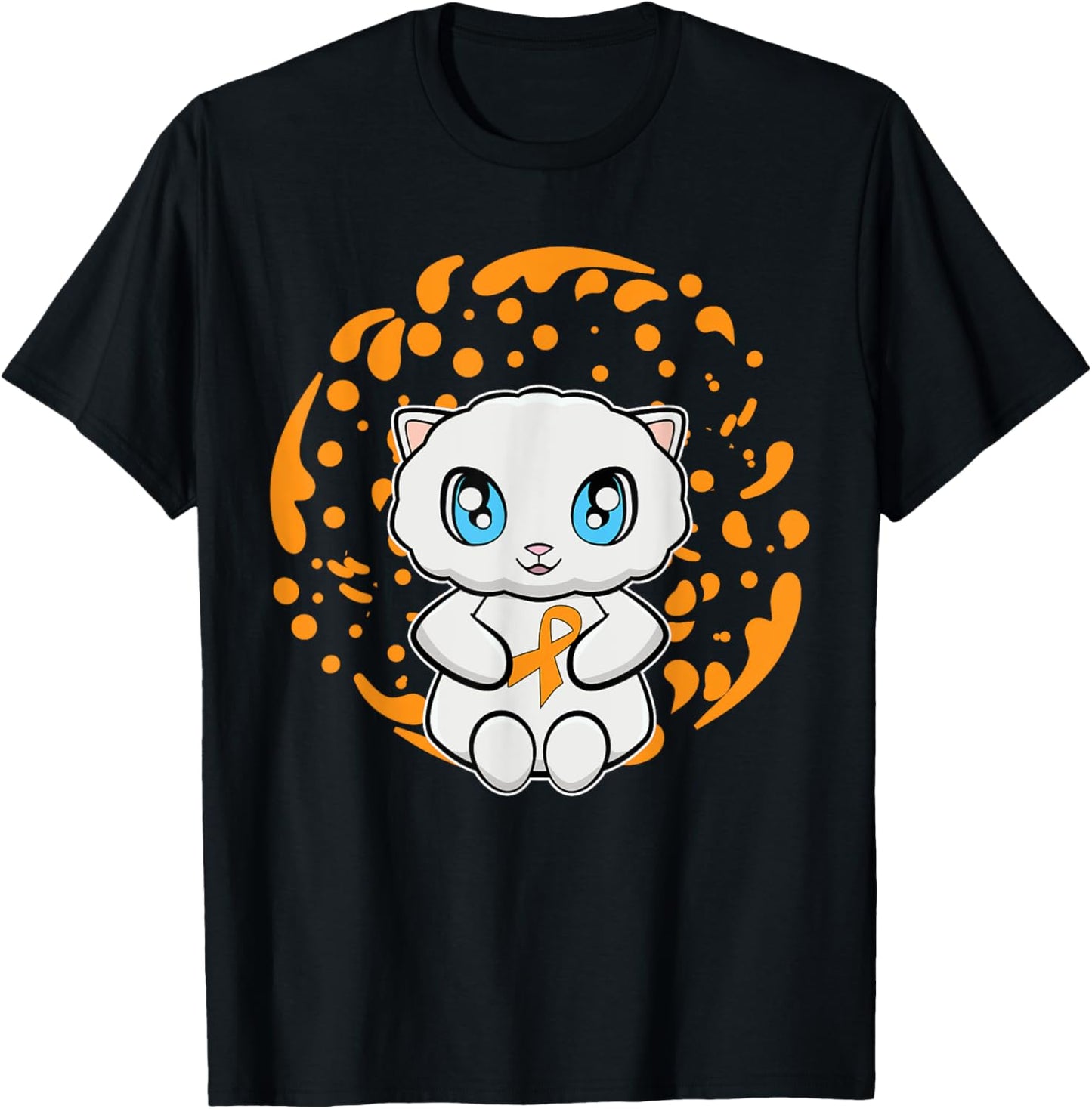 Cute Persian Cat Anime Kitten Leukemia Awareness T-Shirt for Men Women Kids