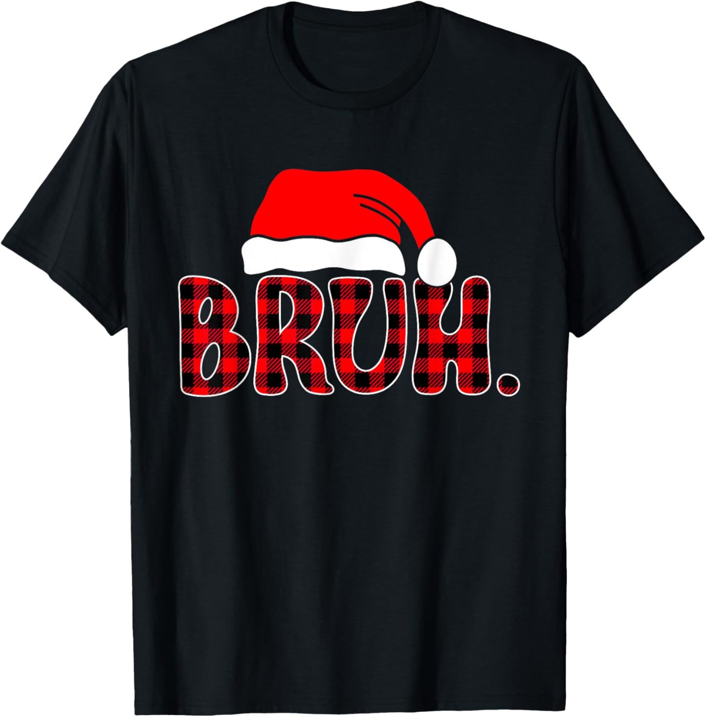 Bruh Funny Christmas Plaid Teens Boys Kids Xmas Pajamas