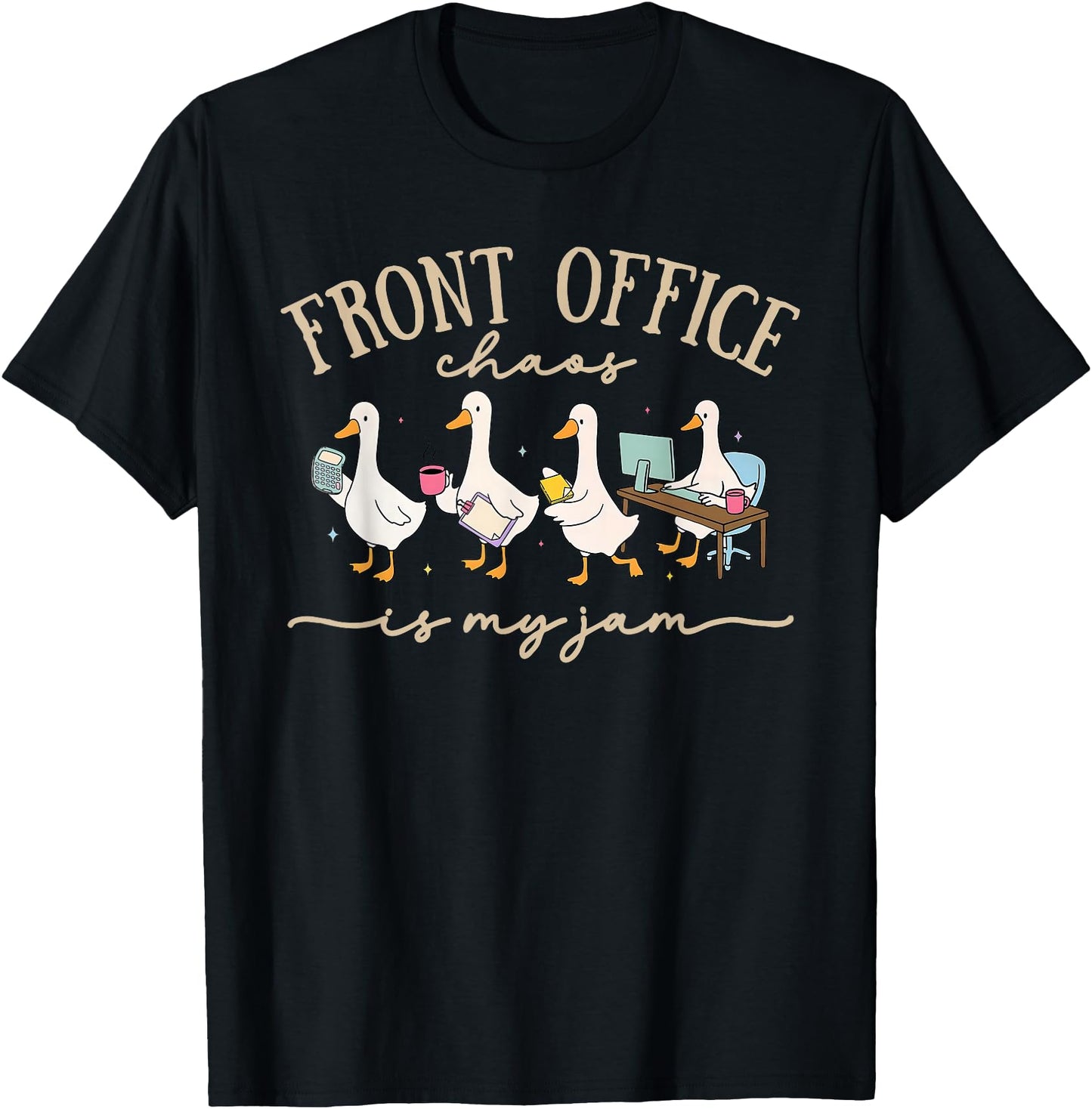 Front Office Chaos Funny Duck Work Tee