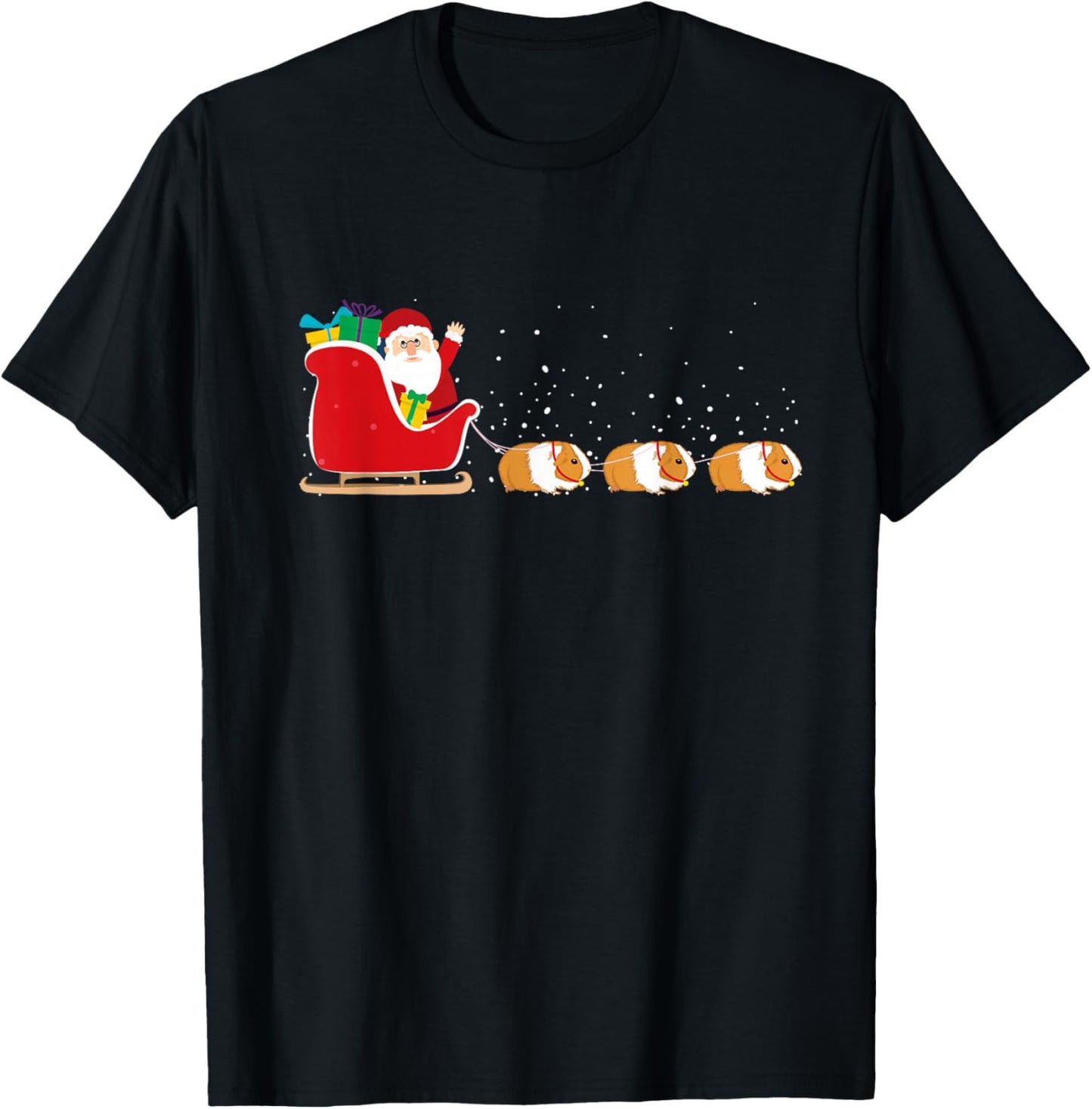 Guinea Pig Santa Christmas Sleigh - Funny Guinea Pig Xmas