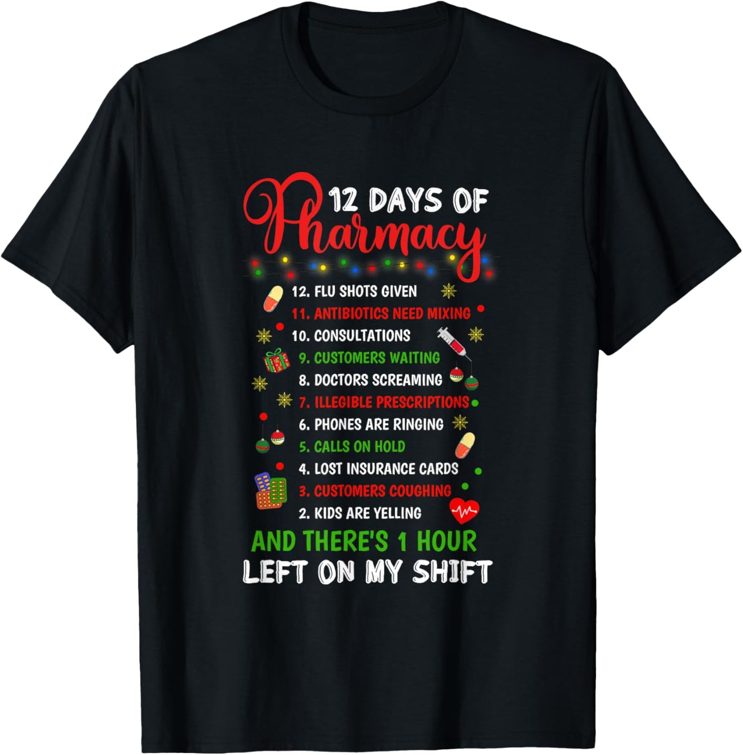 12 Days of Pharmacy Funny Christmas Pharmacist Tech Xmas
