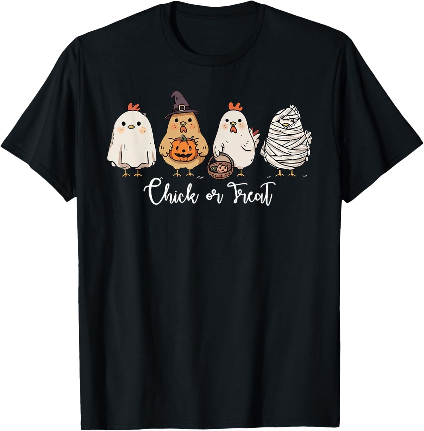 Chick Or Treat Spooky Season Ghost Mummy Witch Halloween T-Shirt