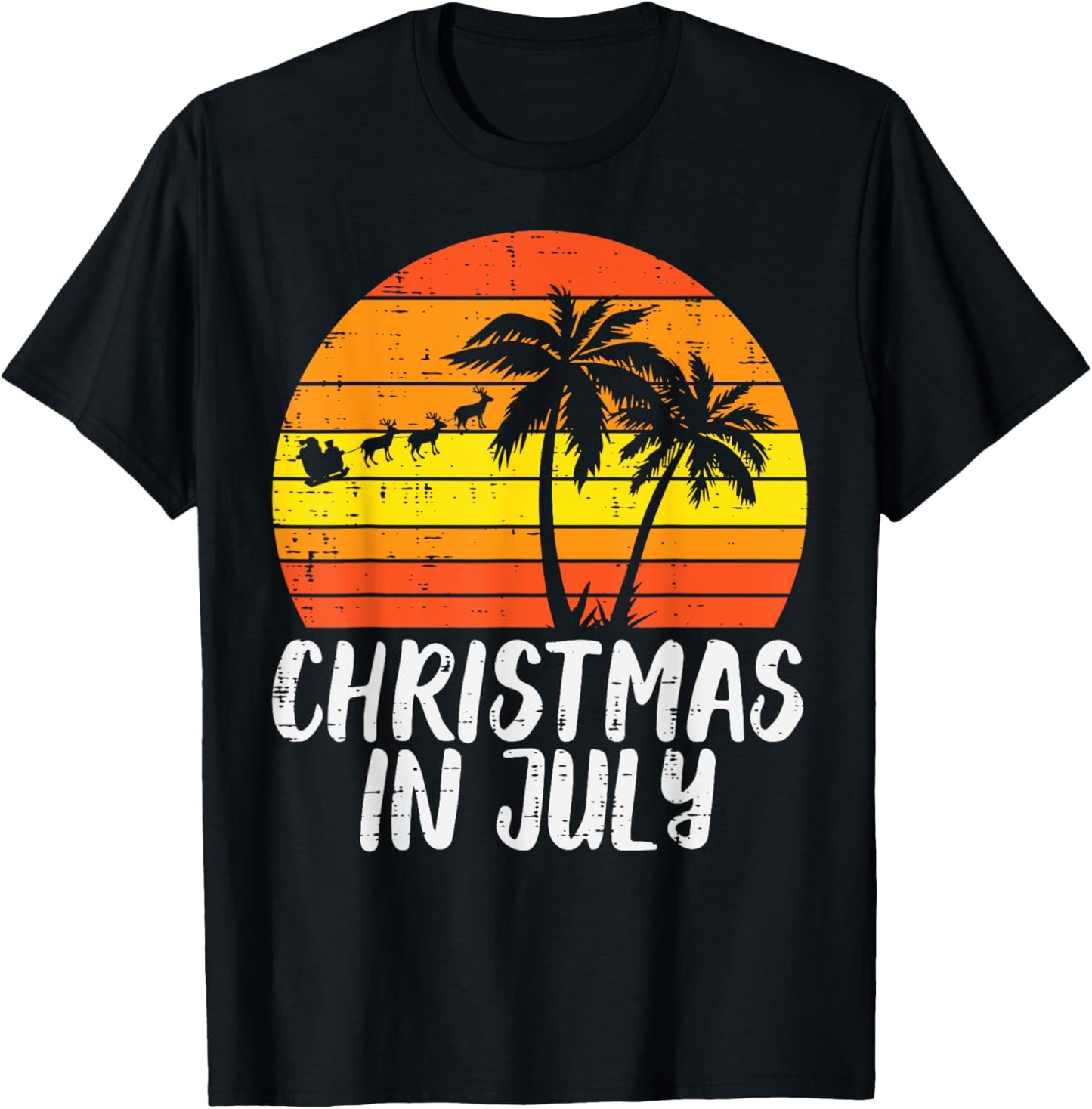 Christmas July Sunset Palm Trees Xmas Beach Men Women Kids