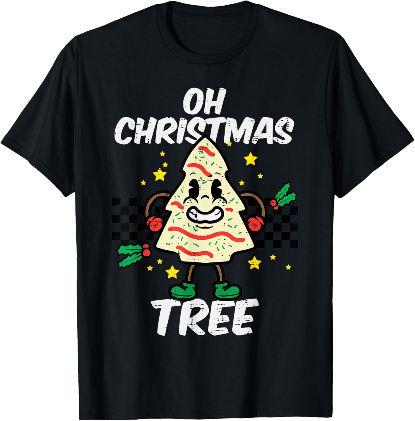 Oh Christmas Tree Cake Retro Groovy Xmas Men Women Kids