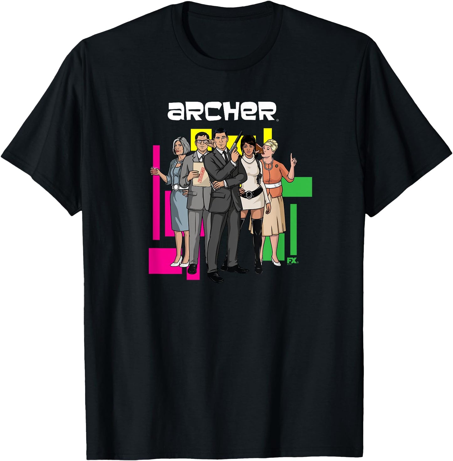 Archer Character Collage Retro 60's Inspired Cartoon