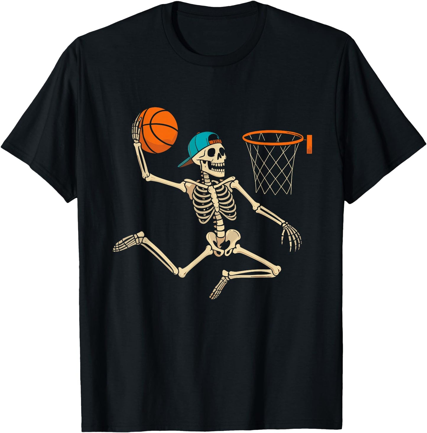Funny Skeleton Playing Basketball Lovers Halloween for Boys