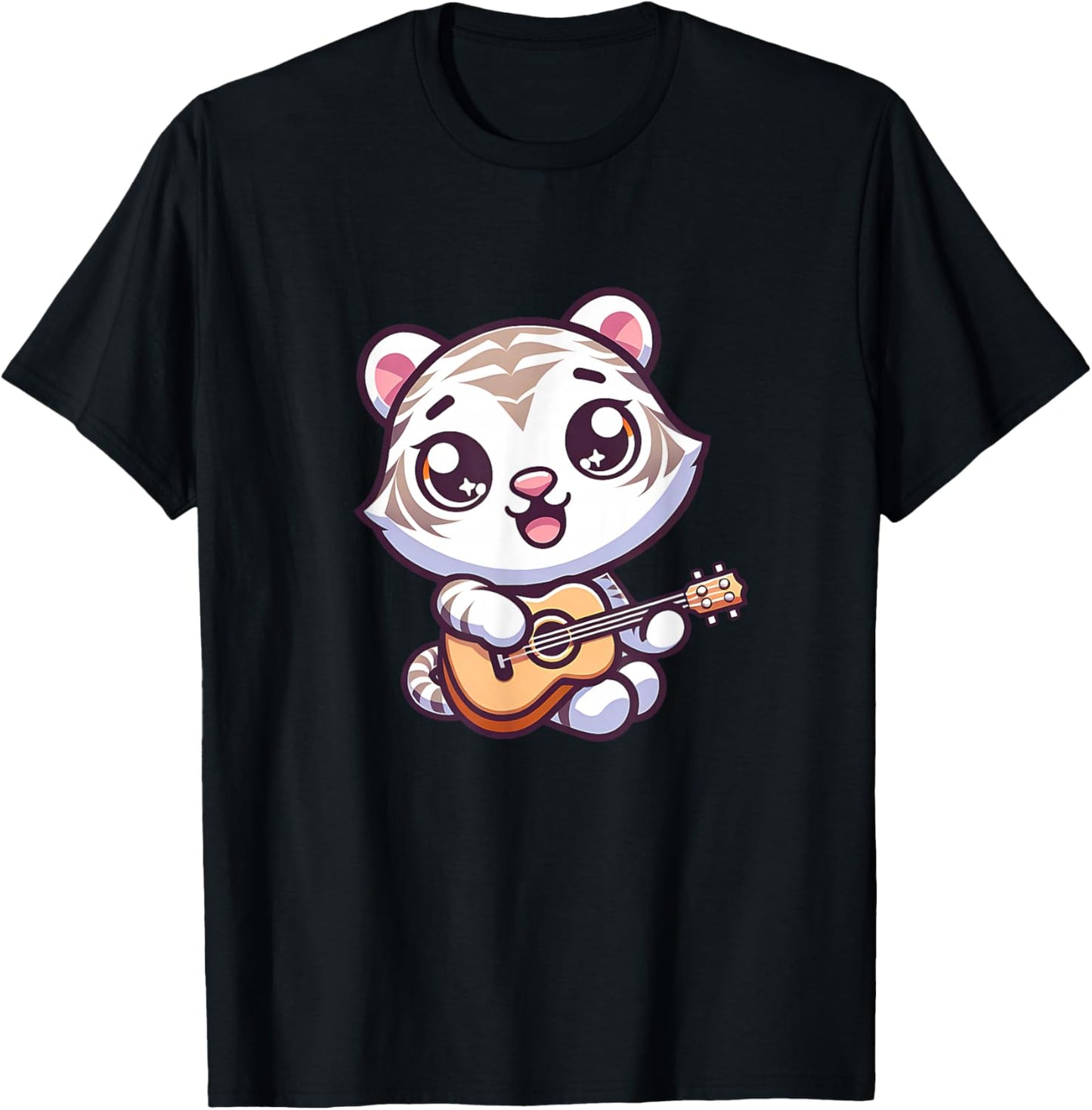 Baby Tiger Playing Guitar Cute Chibi Music Lover