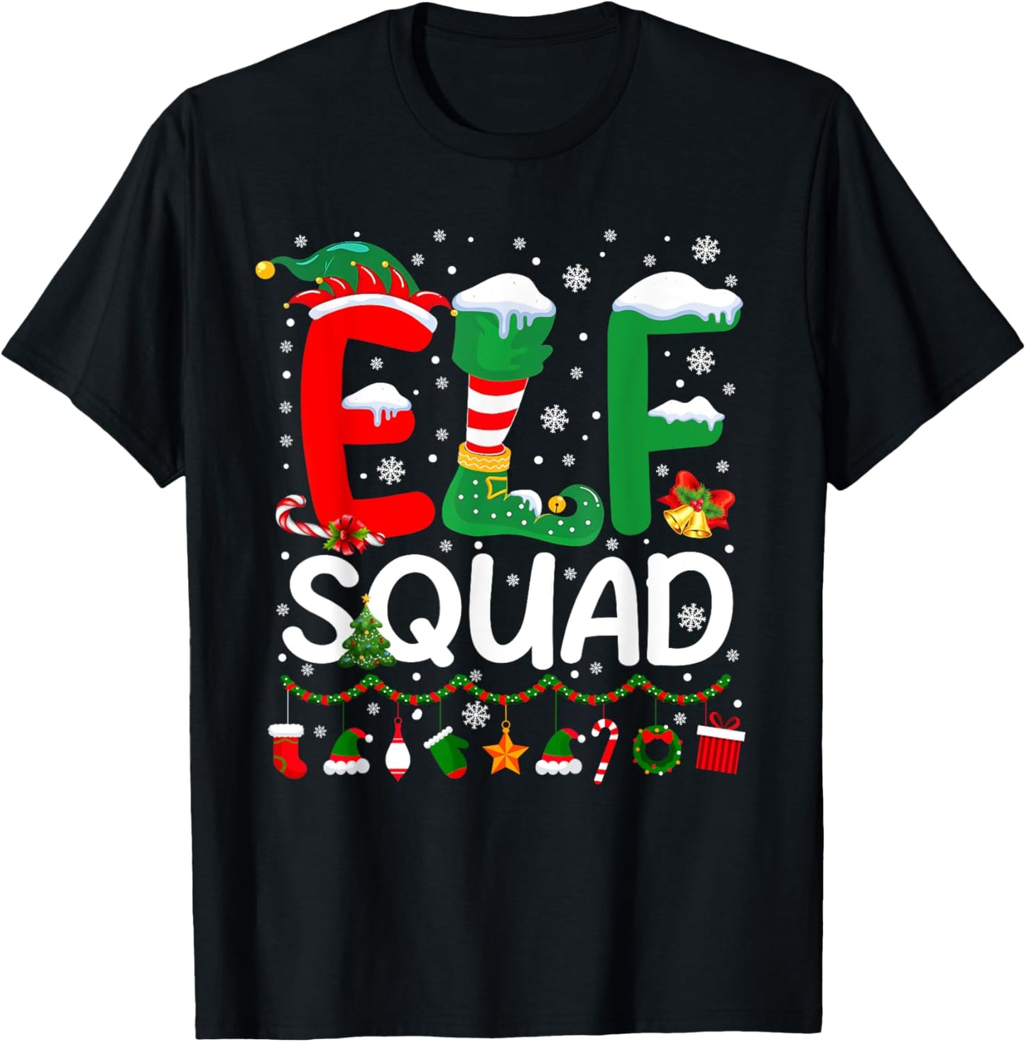 Elf Squad Christmas Family Matching Pajamas Kids Funny Xmas
