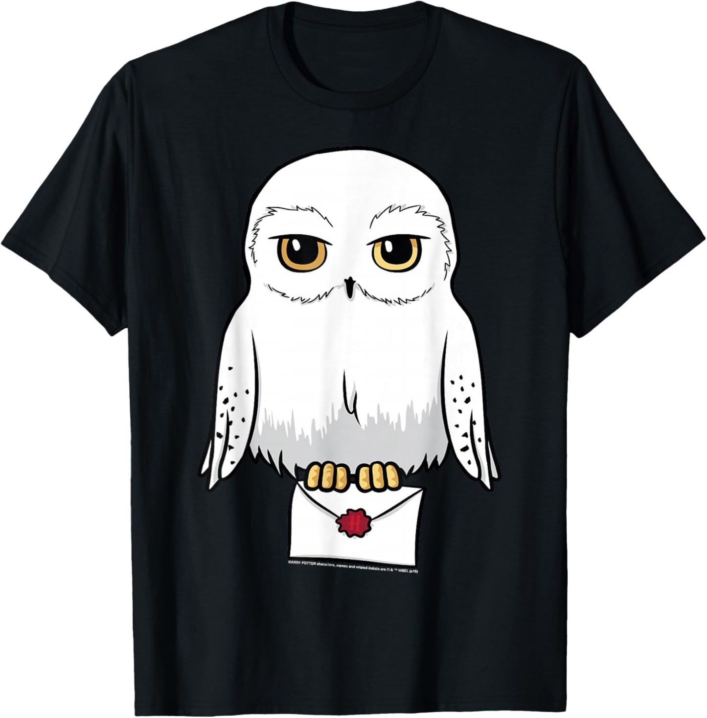 Harry Potter Unisex-Adults Black Hedwig Cartoon Portrait