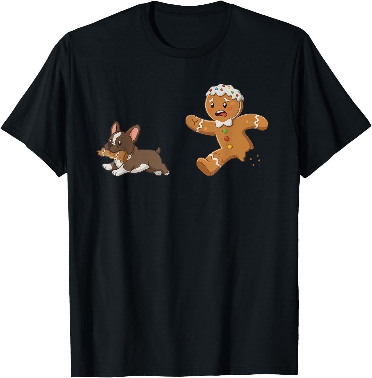 Dog Mom Shirt Gingerbread Chasing French Bulldog Christmas