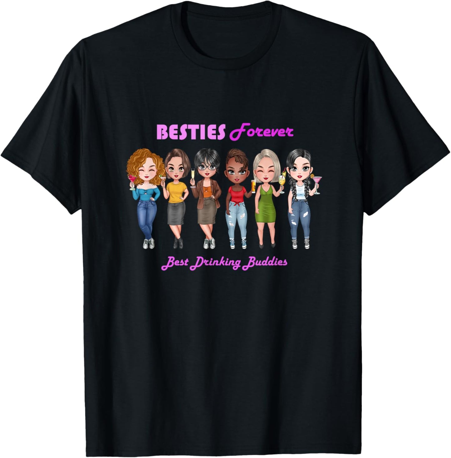 Besties Forever Best Drinking Buddies Kawaii Chibi Anime