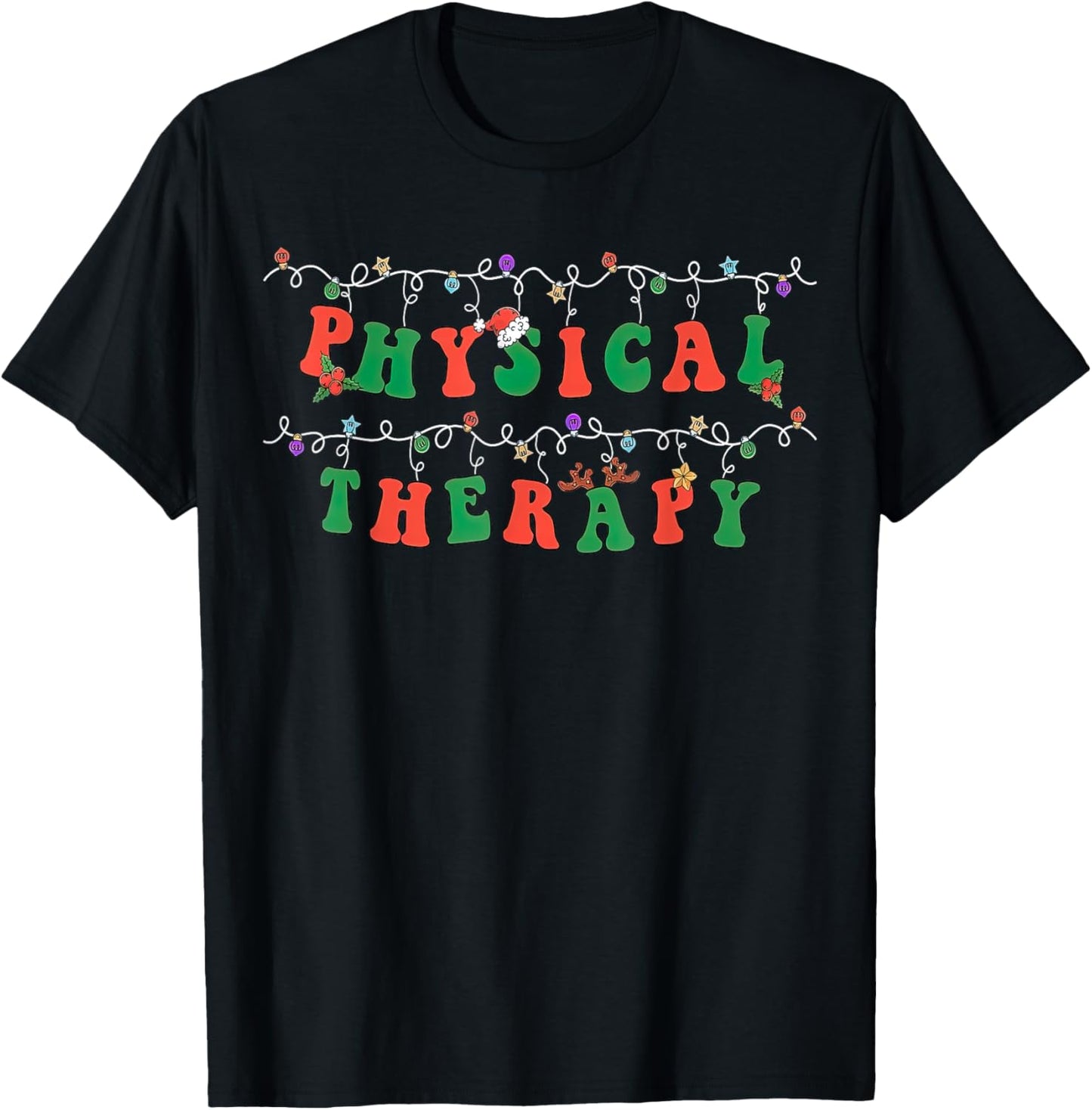 Physical Therapy PT Santa Hat Christmas Lights Xmas Pajama