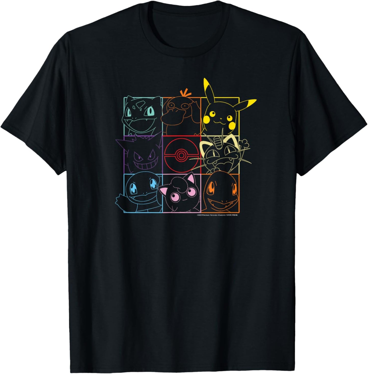 Pokemon Unisex-Adults Black Cartoon Graphic