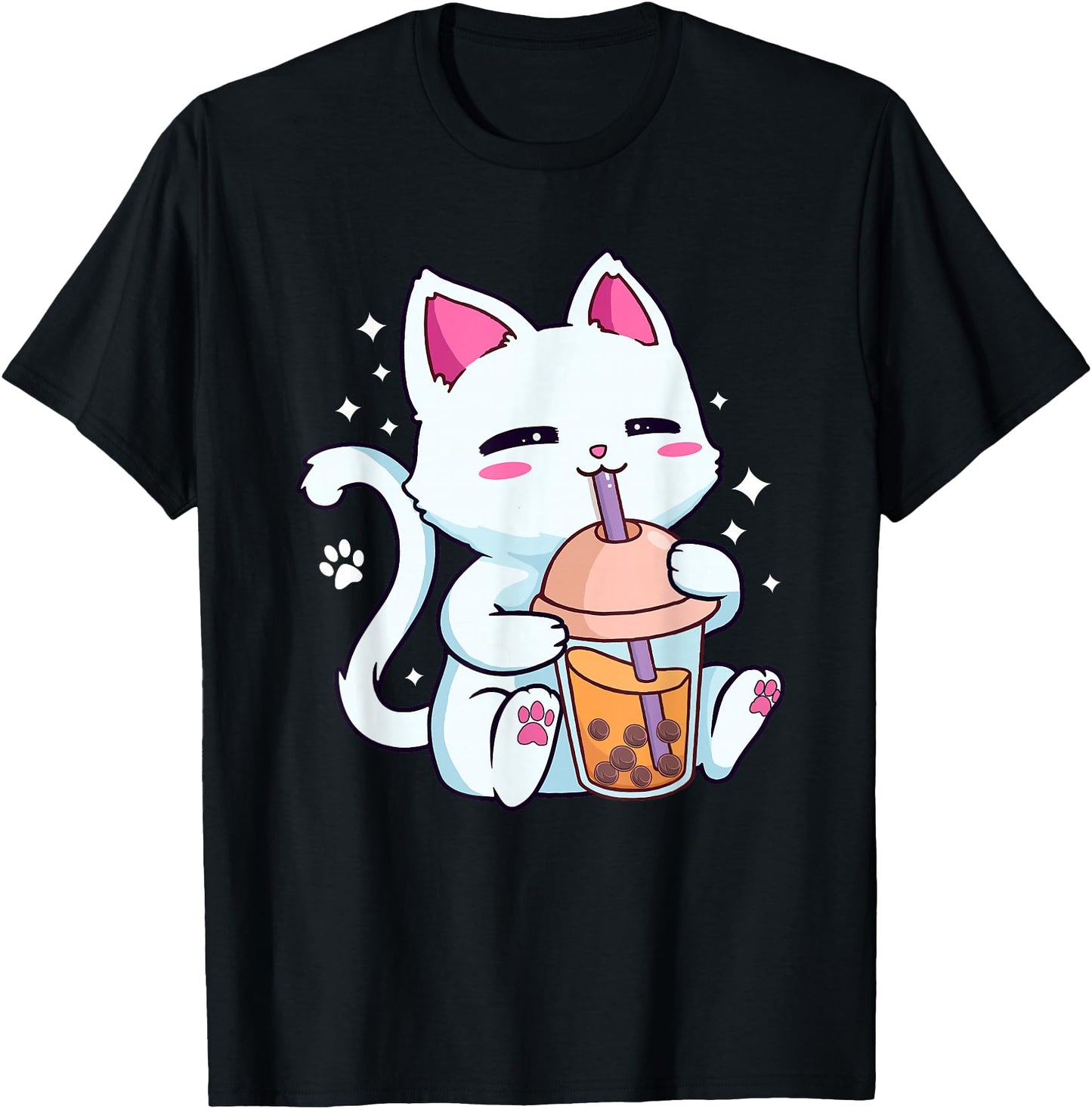 Cat Boba Bubble Tea Women Girls Kawaii Anime Neko