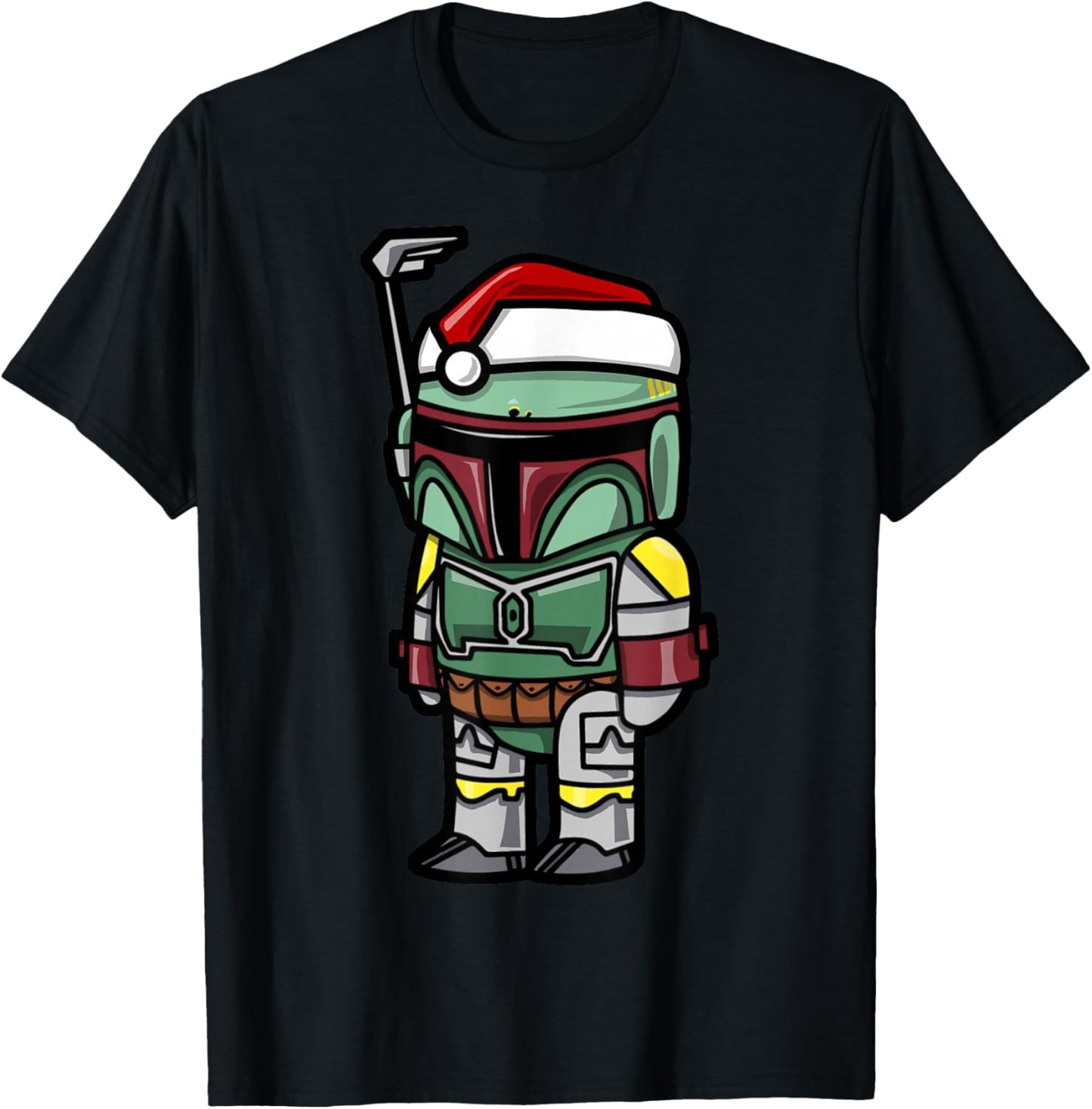 Star Wars Boba Fett Santa Hat Cartoon Christmas T-Shirt