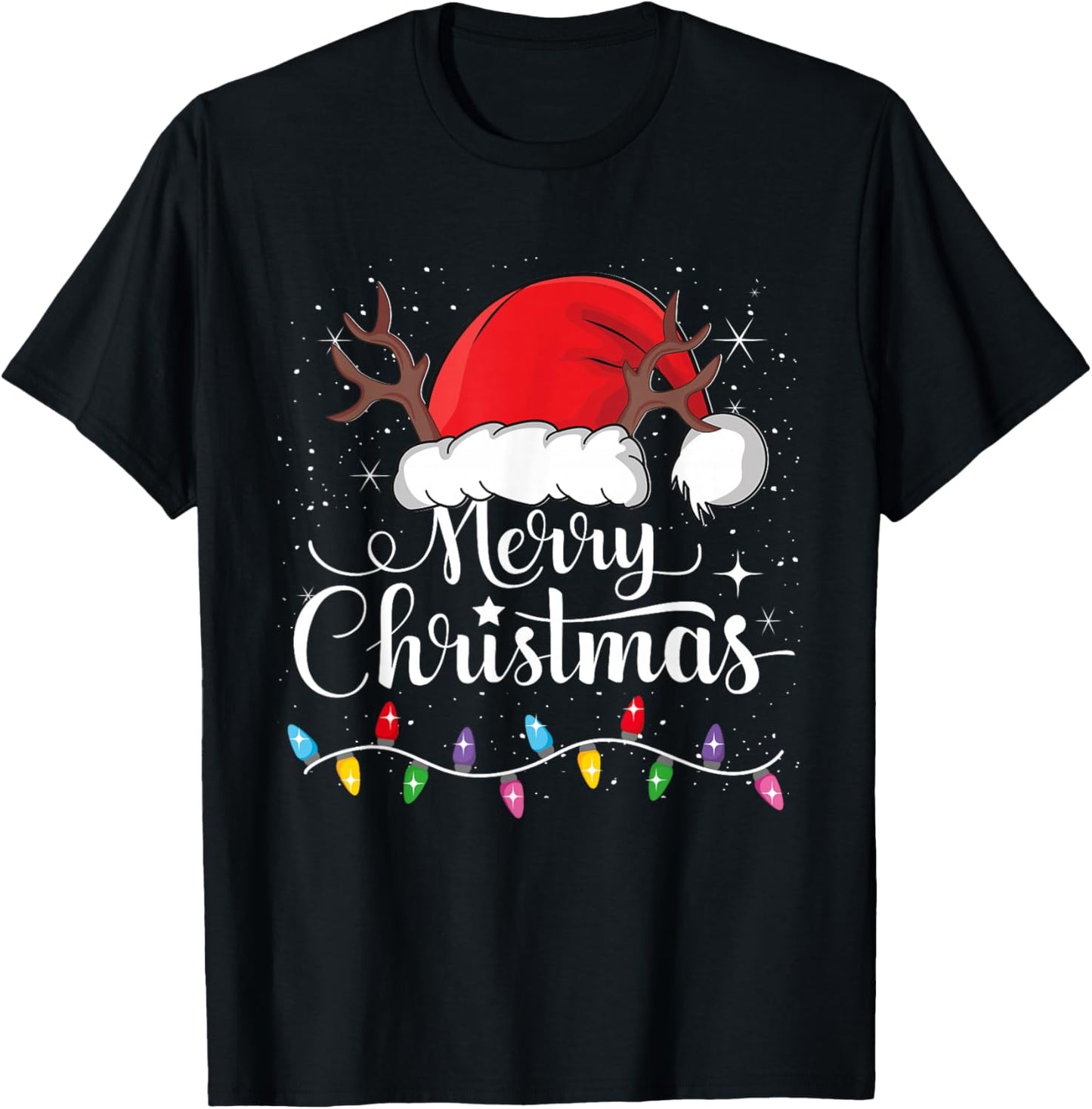 Merry Christmas Red Santa Hat Reindeer Xmas Family Men Women